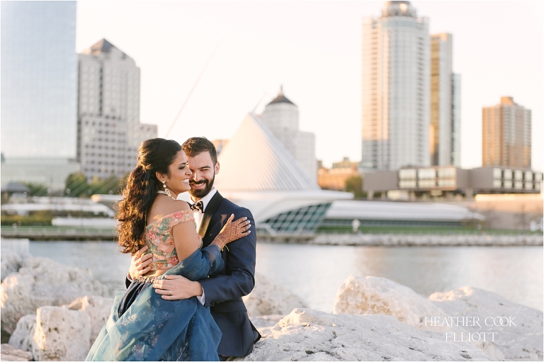 hindu jewish fusion wedding milwaukee lakefront