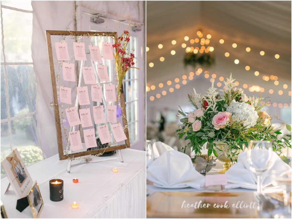 The Abbey in Lake Geneva Wedding tented reception in fall