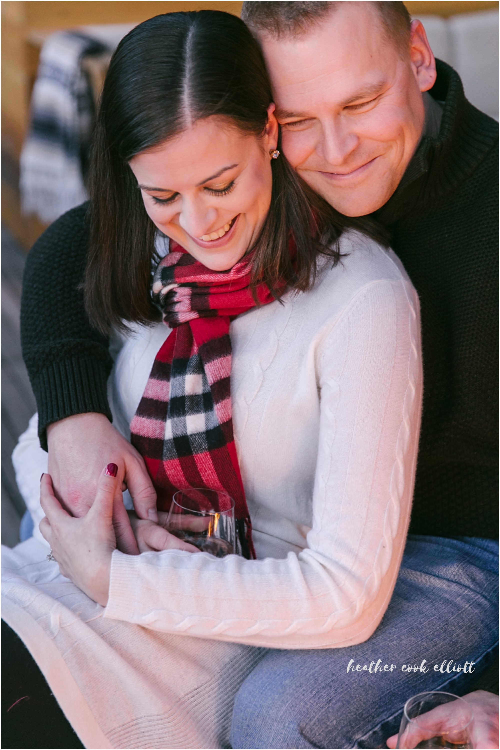 milwaukee kimpton journeyman rooftop engagement at christmas