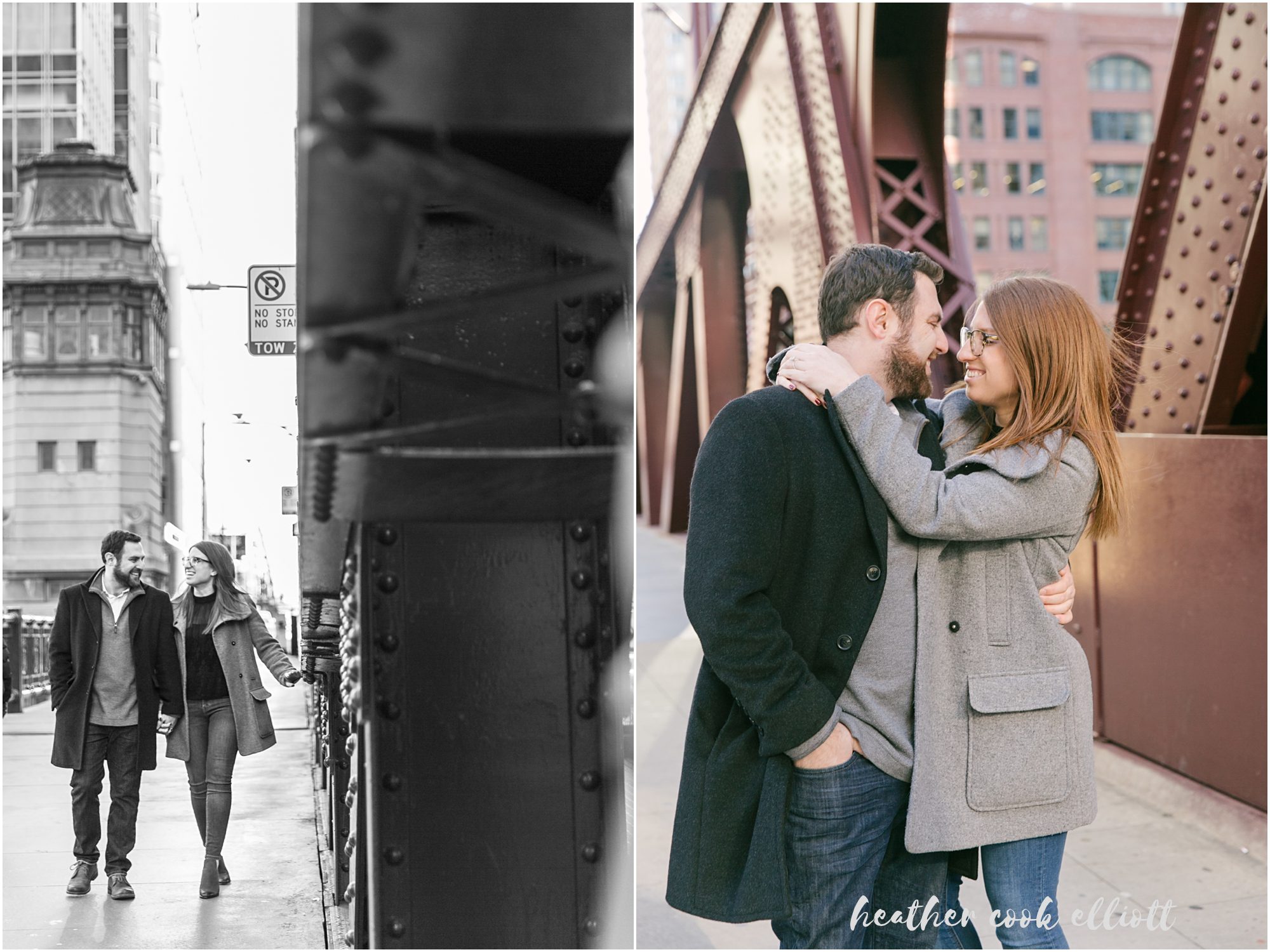 chicago natural light fall engagement photos in the city
