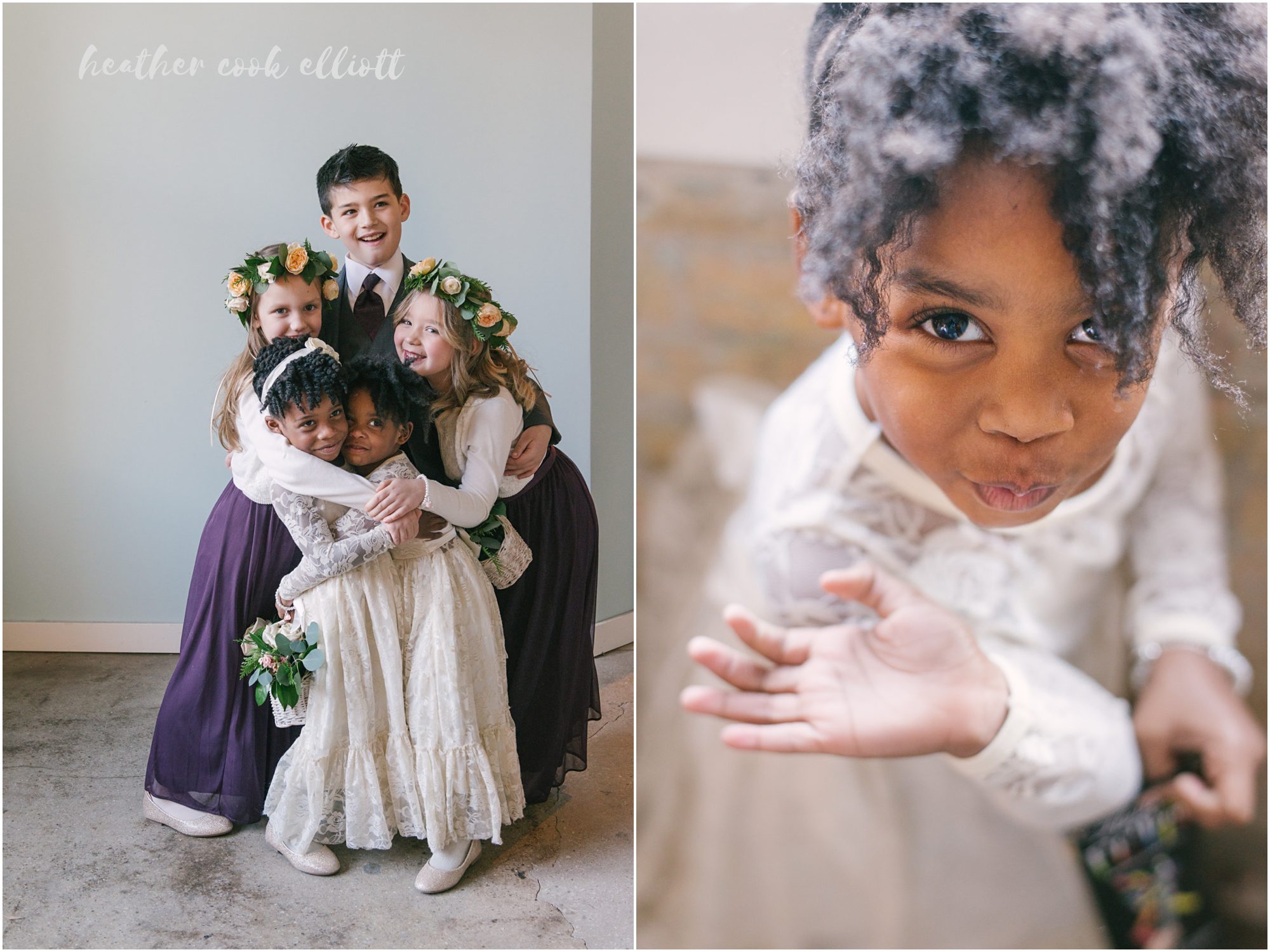 Grain Exchange winter wedding with confetti and romantic flowers