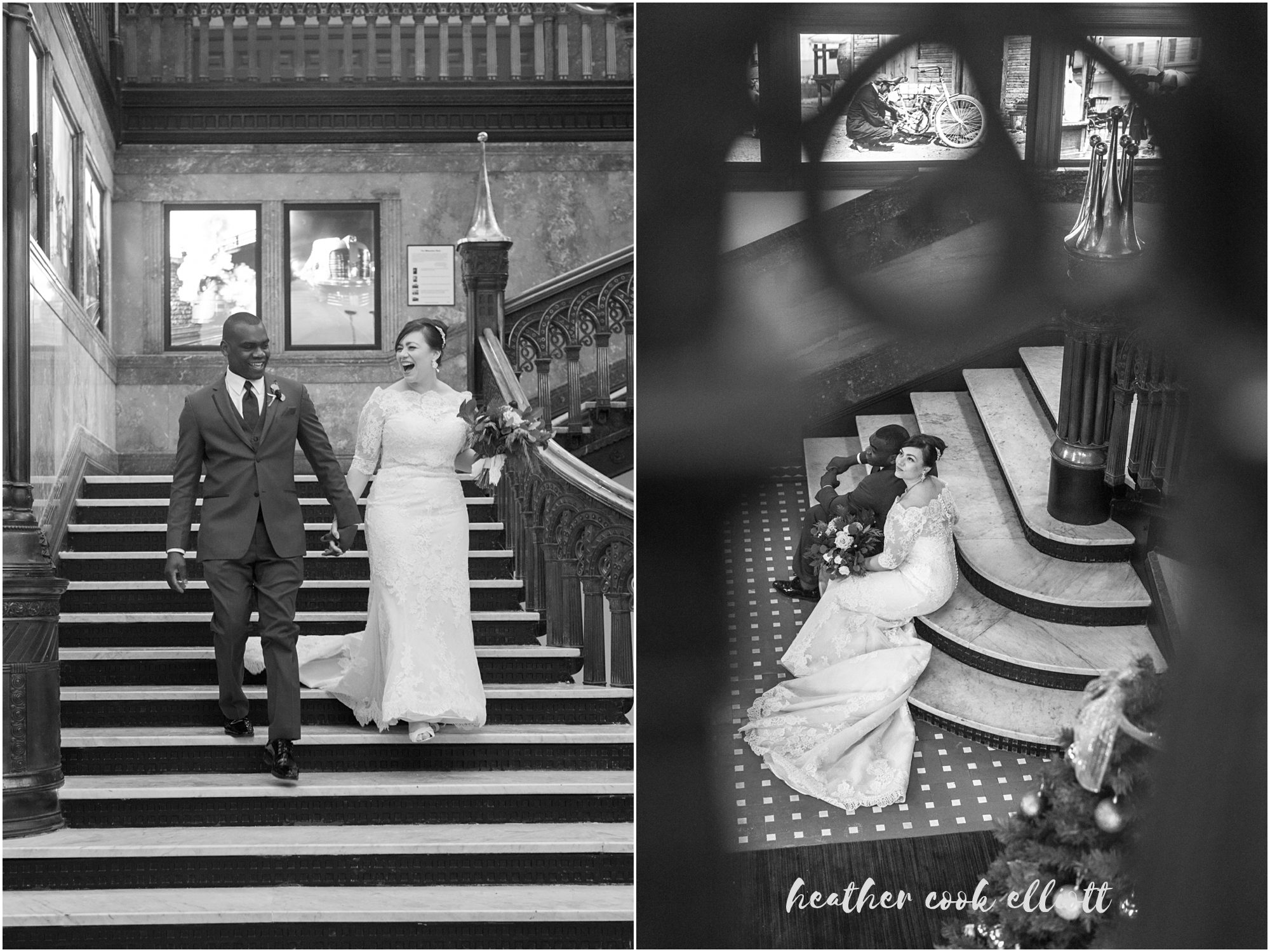 Grain Exchange winter wedding with confetti and romantic flowers