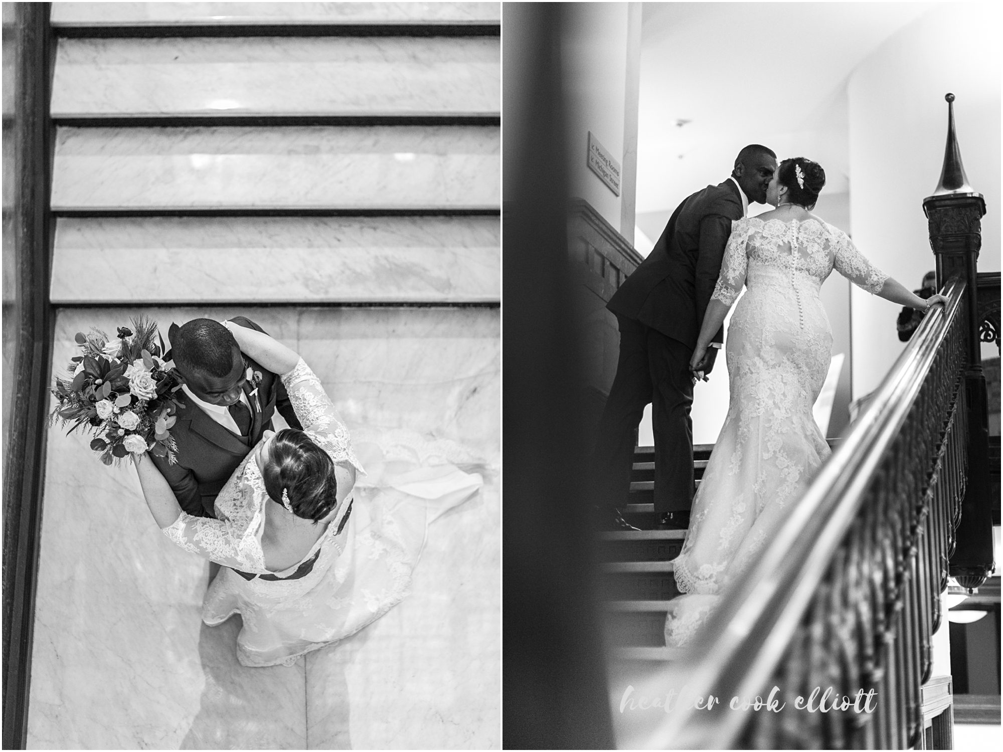 Grain Exchange winter wedding with confetti and romantic flowers