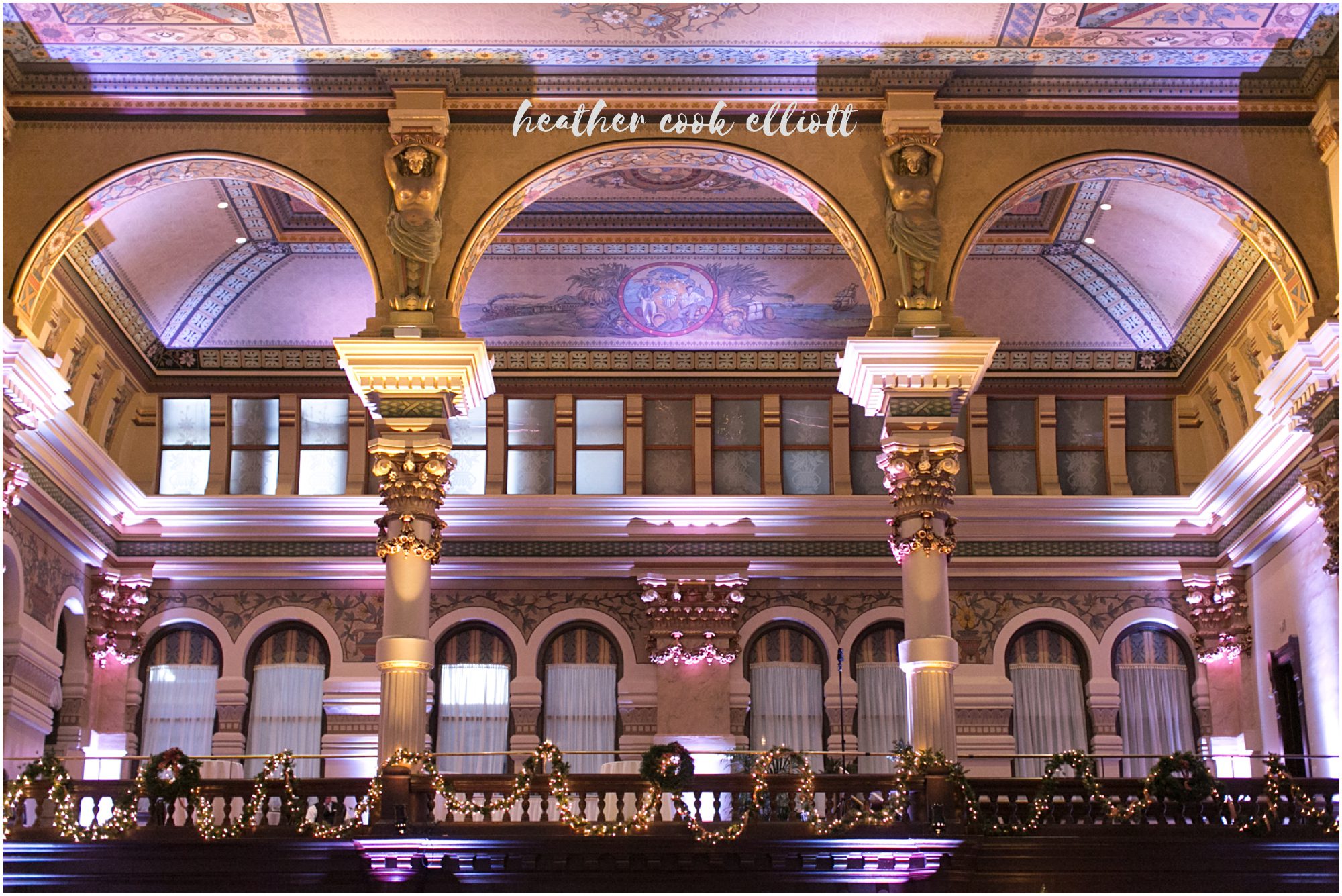 Grain Exchange winter wedding with confetti and romantic flowers