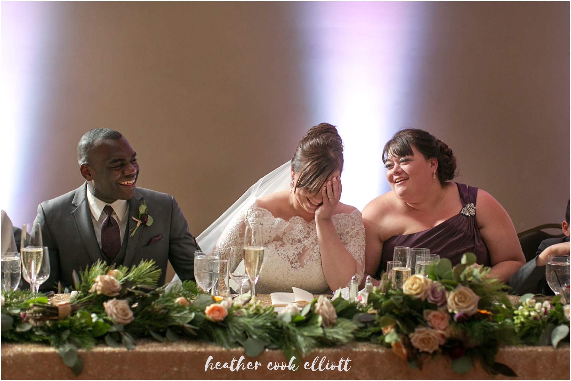 Grain Exchange winter wedding with confetti and romantic flowers