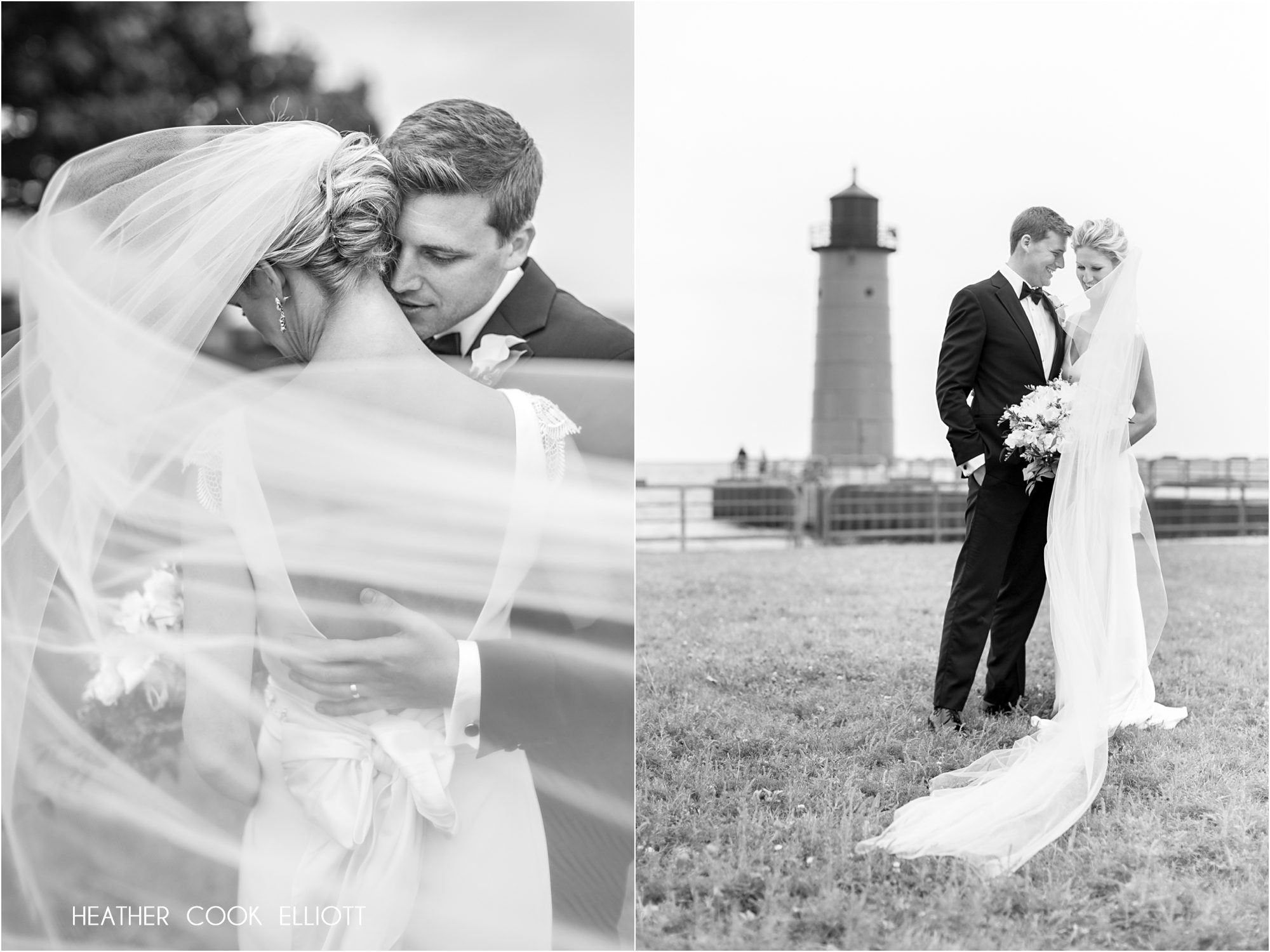 Milwaukee lakefront romantic black and white images