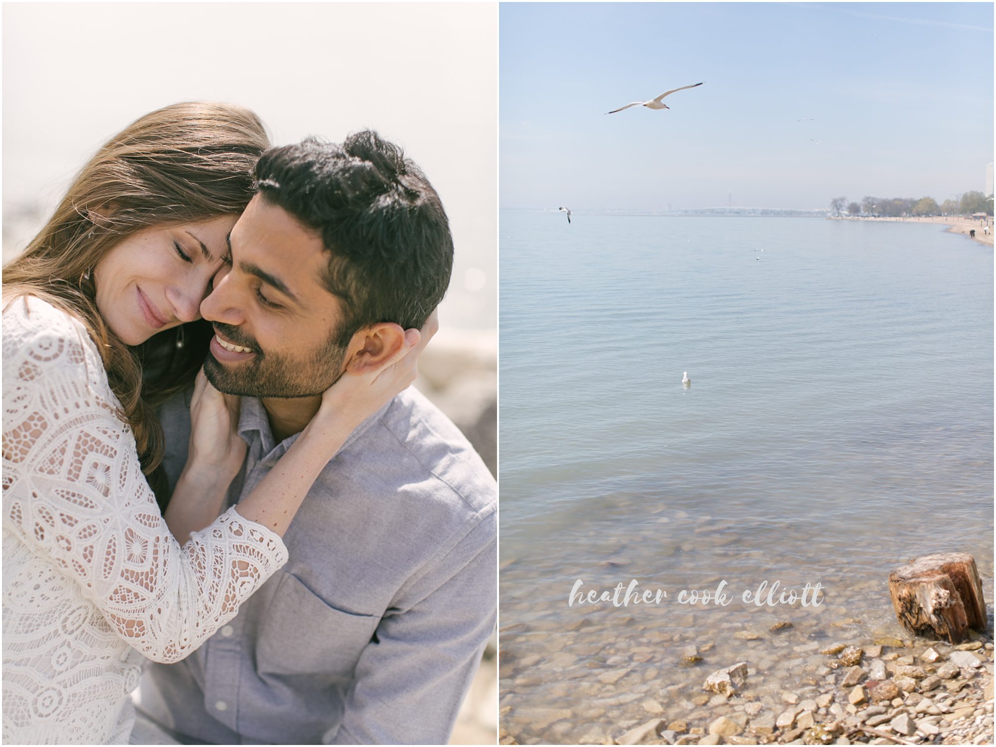 milwaukee romantic lakefront engagement