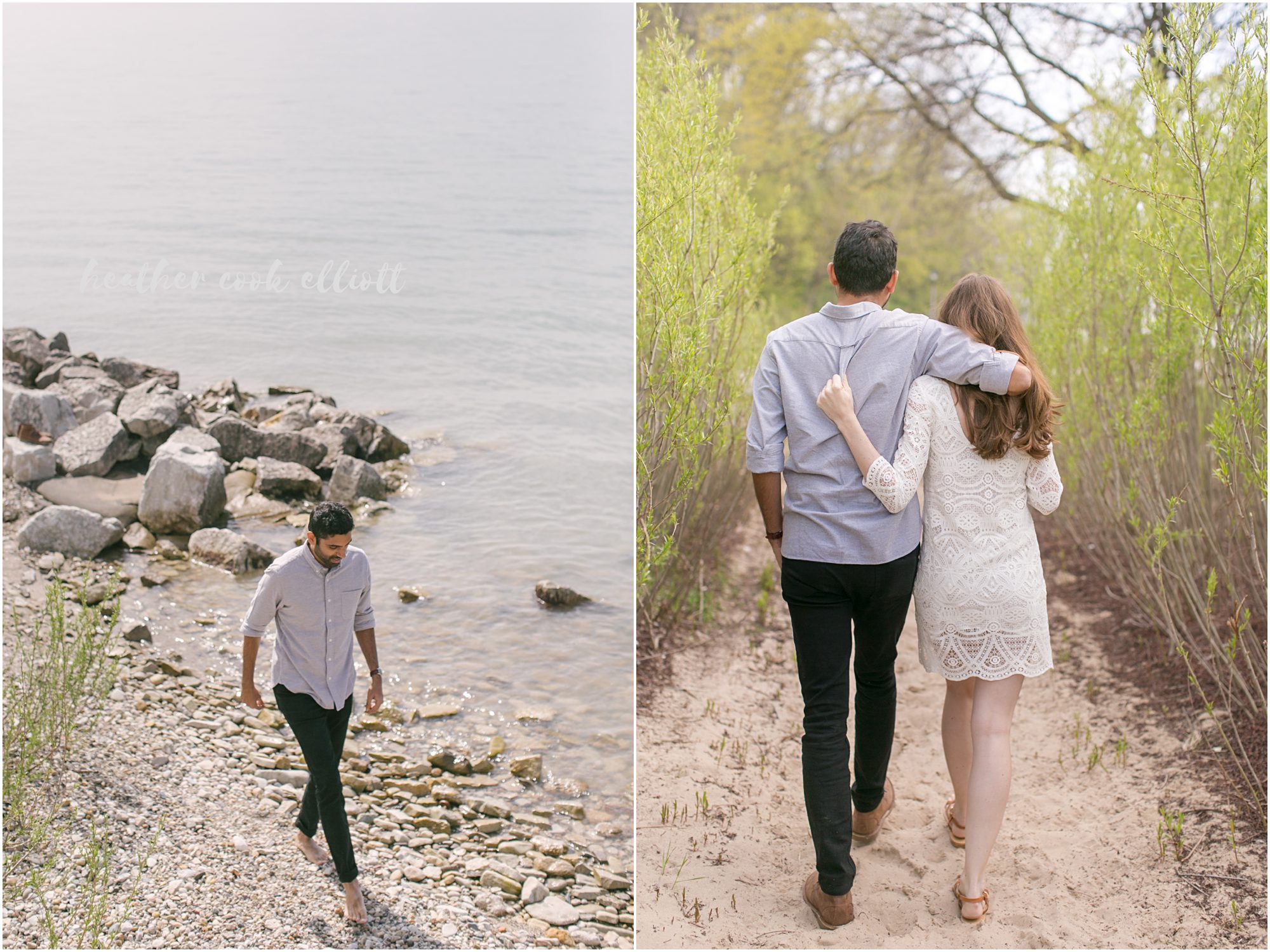milwaukee romantic lakefront engagement
