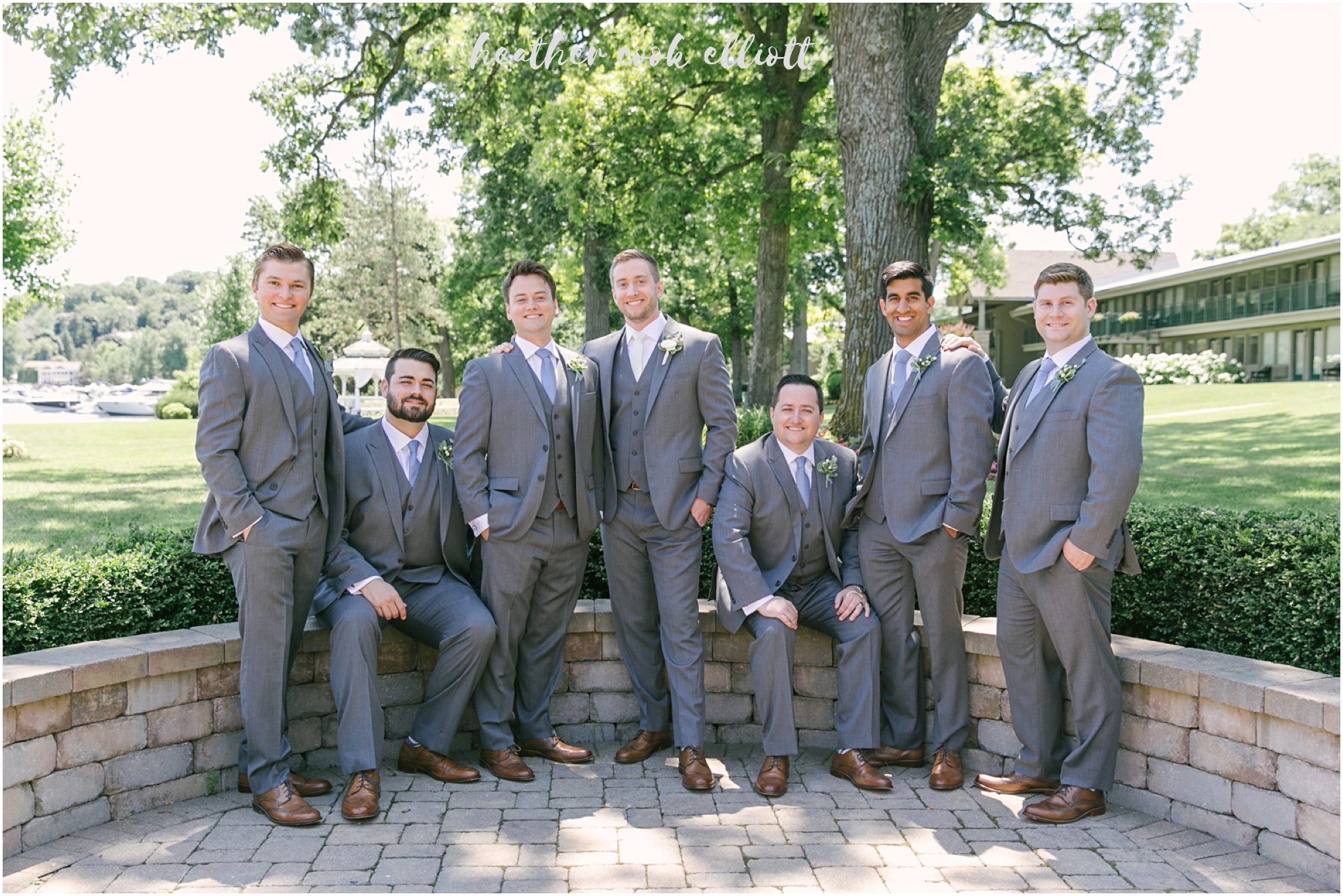 bridal party at the abbey lake geneva