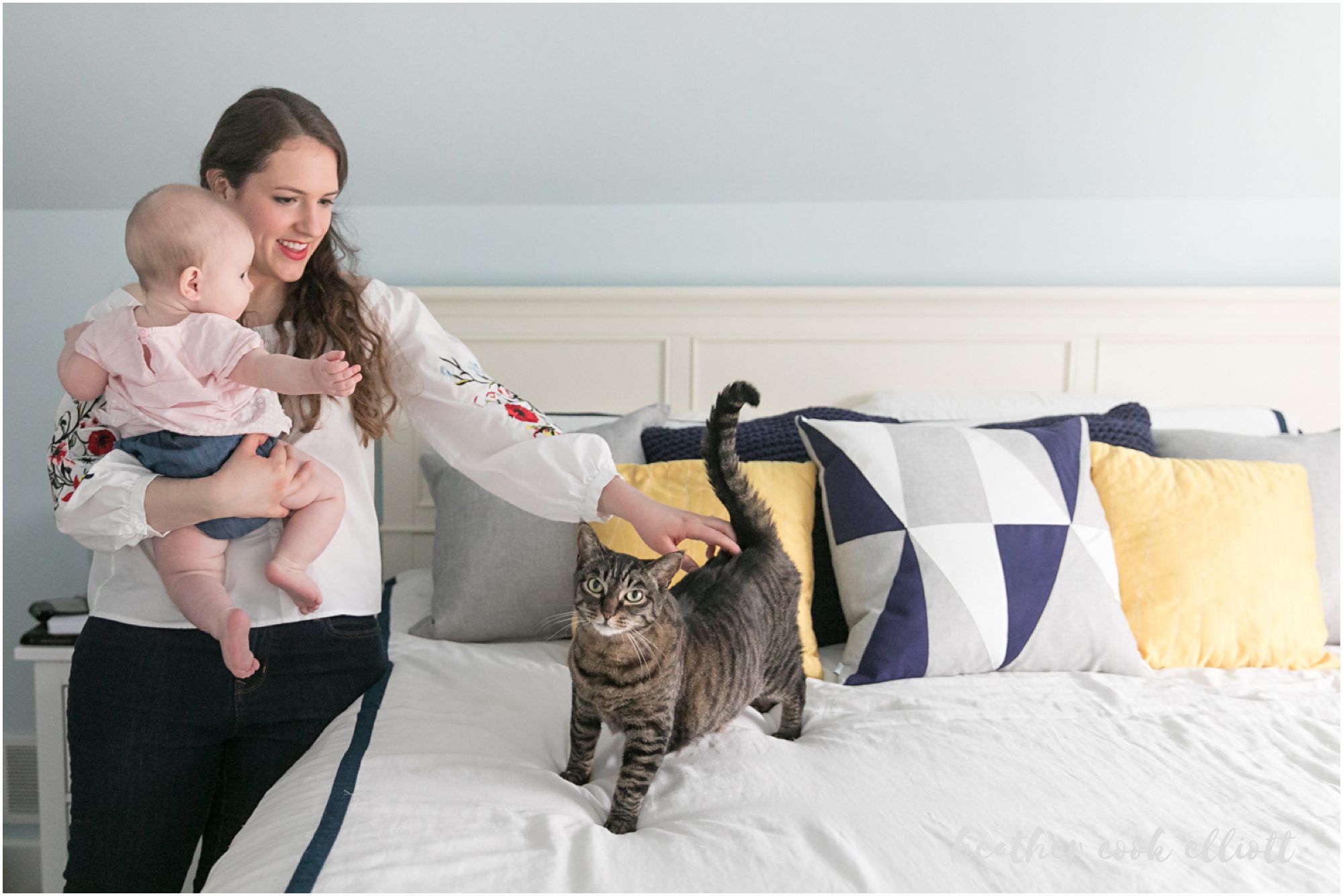 natural light six month portrait in child's nursery