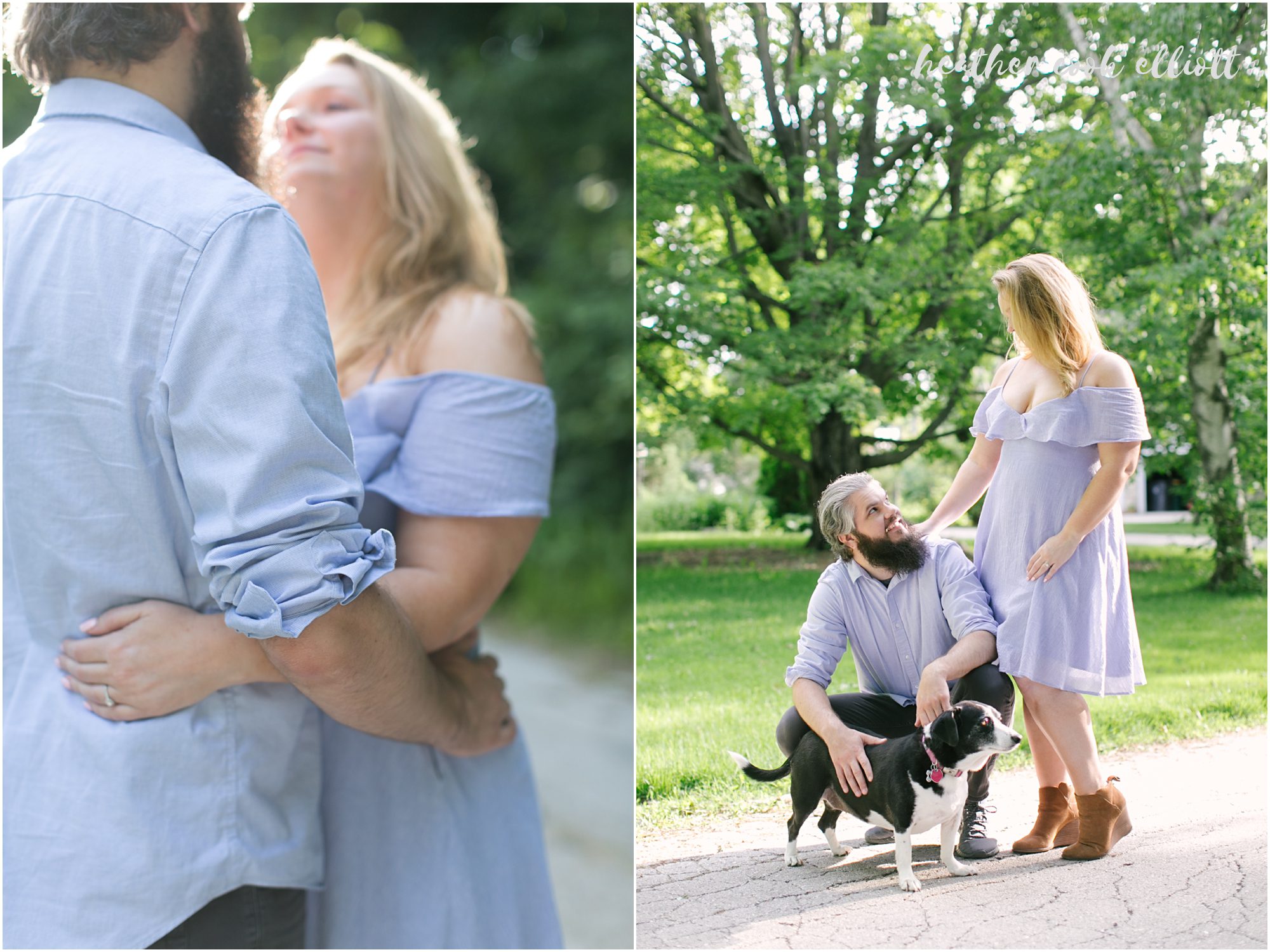 milwaukee sunset engagement with dog
