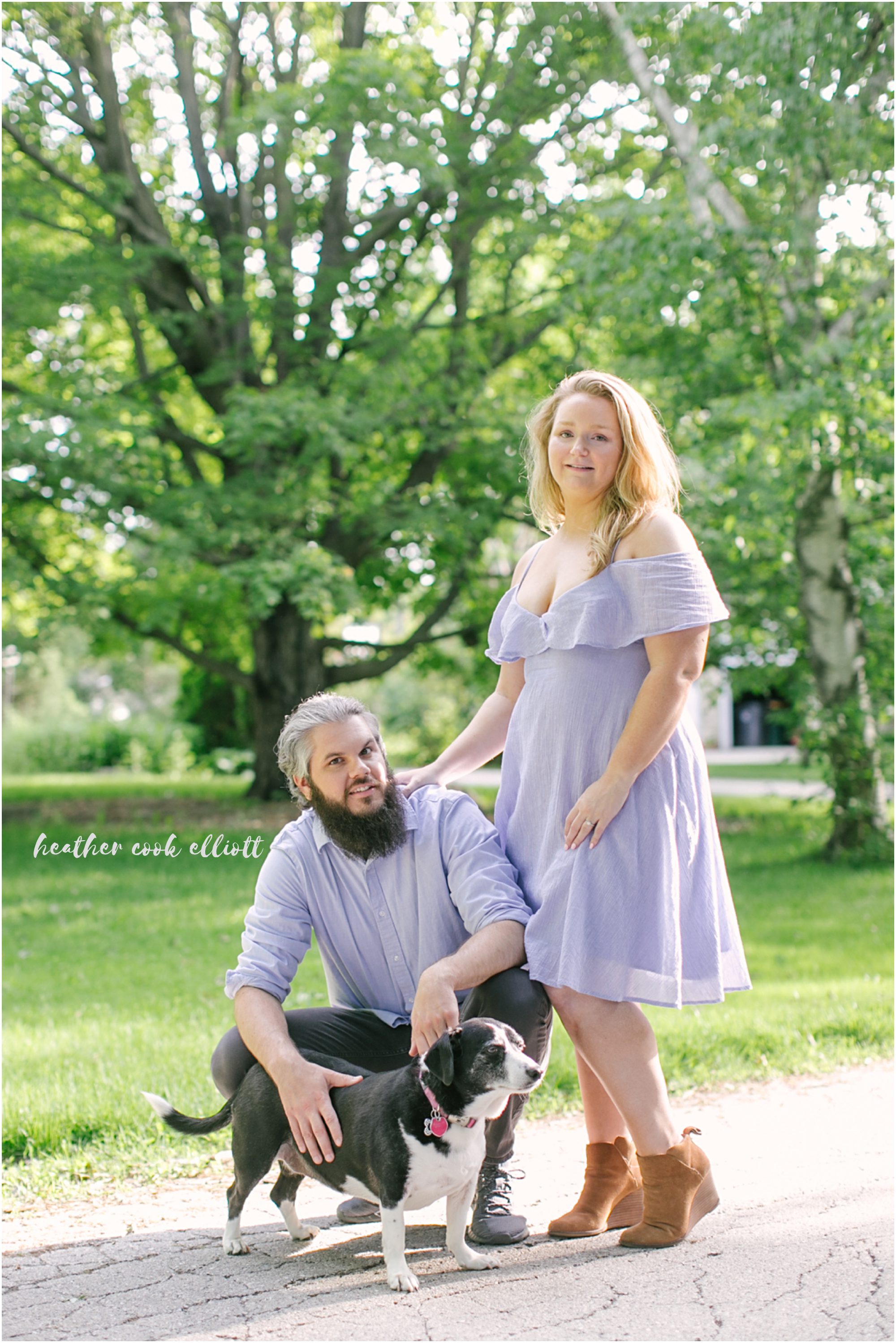 milwaukee sunset engagement with dog