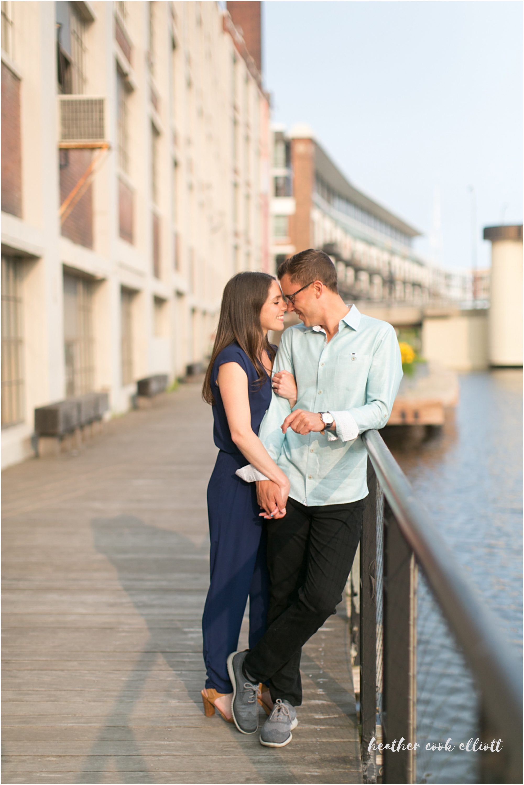sunset riverwalk milwaukee engagement