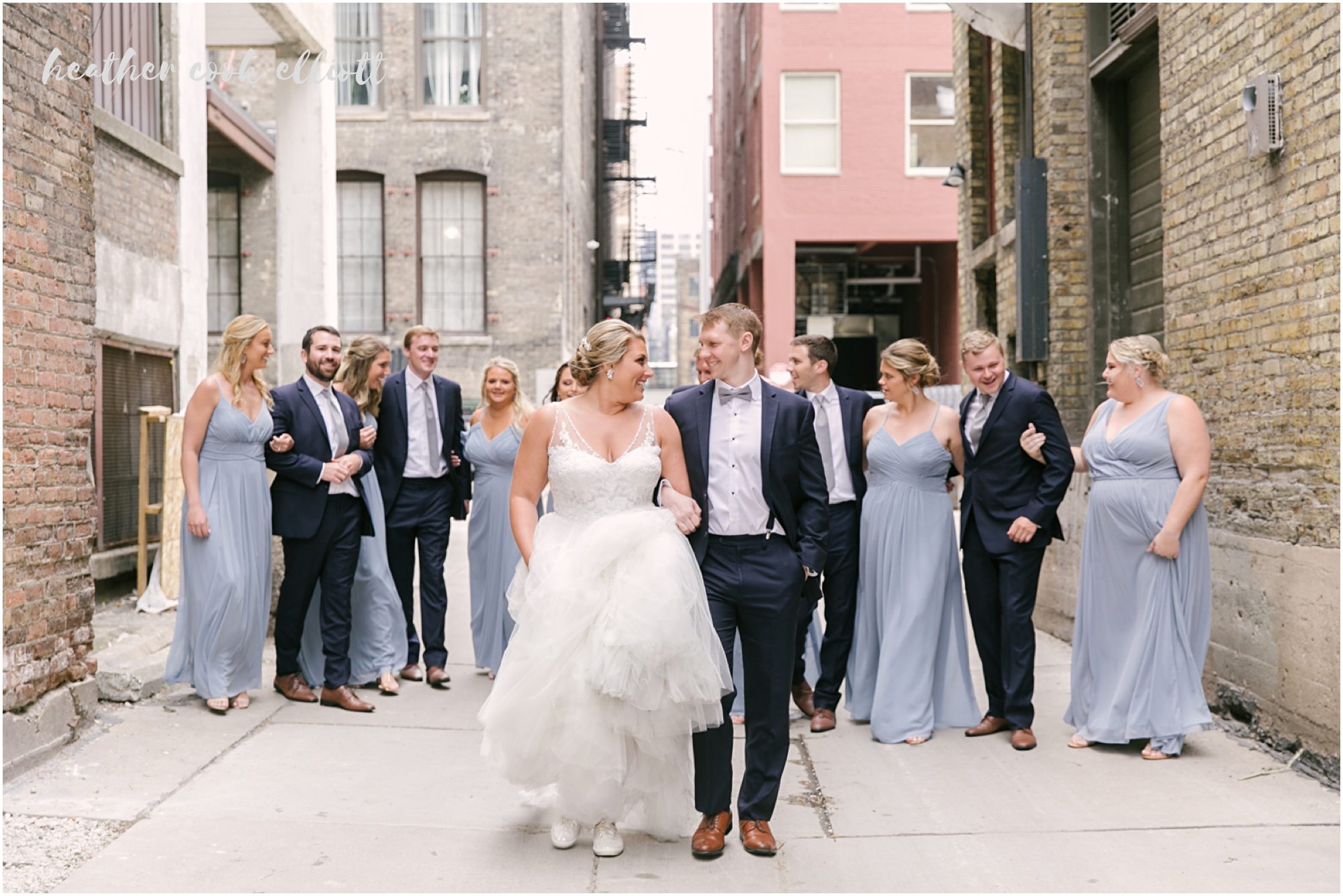 bridal party in third ward alley
