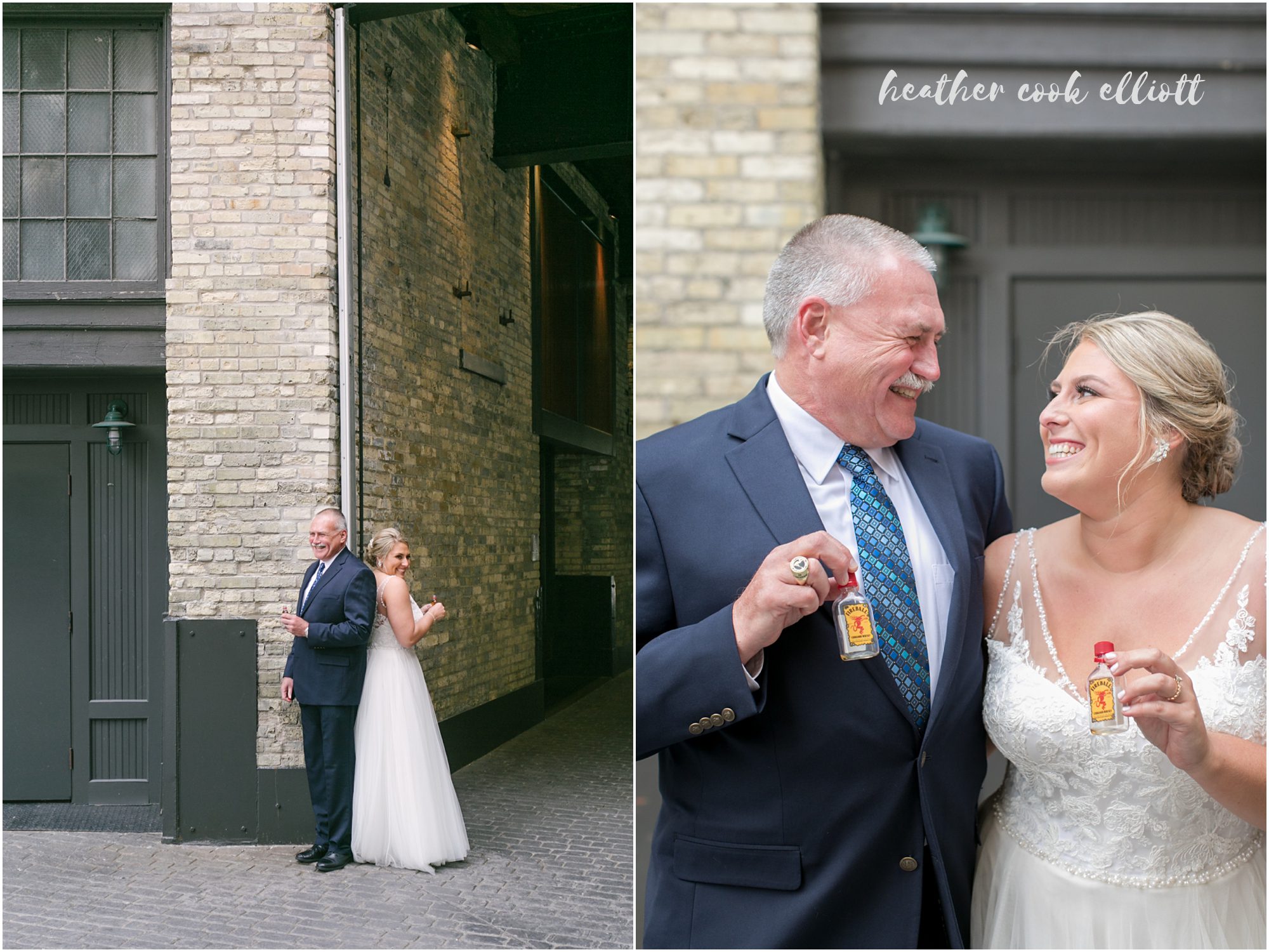 father daughter first look and shot at pritzlaff