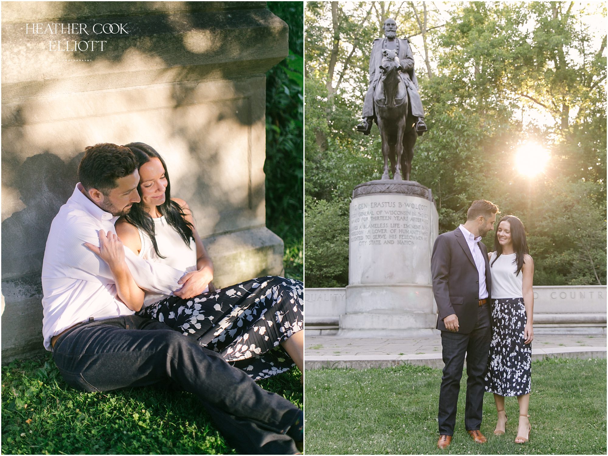 milwaukee sunset engagement at lake park
