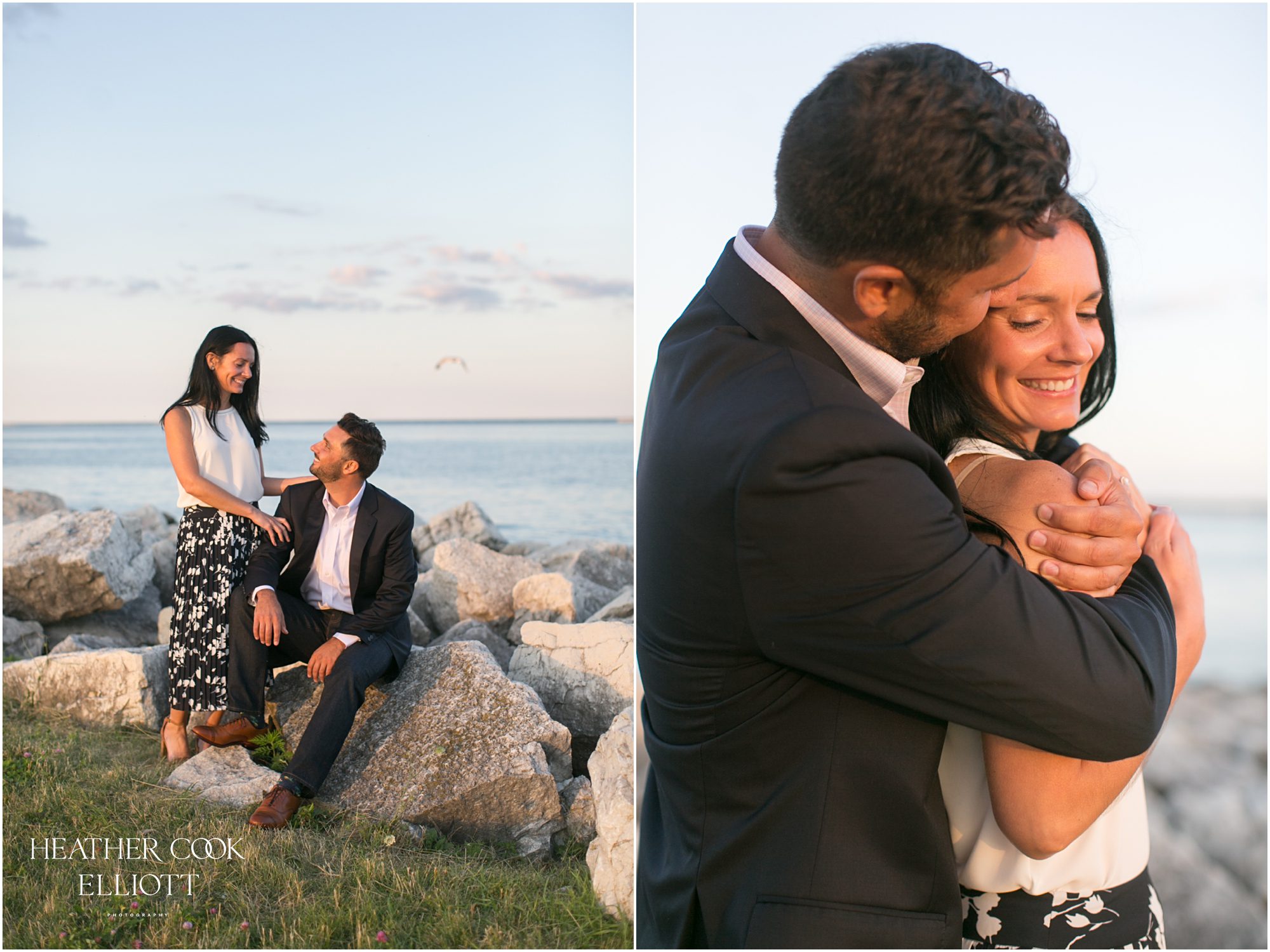 milwaukee sunset engagement at lakeshore state park