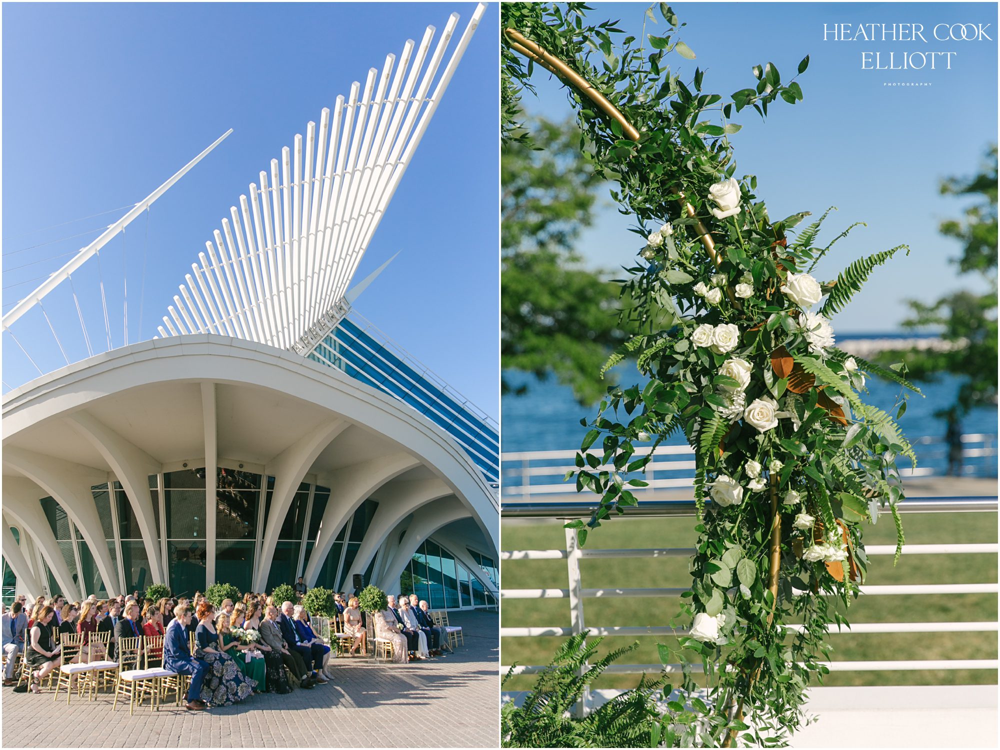 milwaukee art museum wedding on terrace