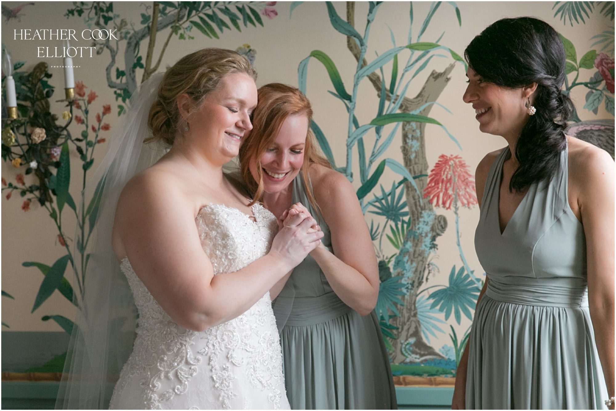 villa terrace wedding bride getting ready