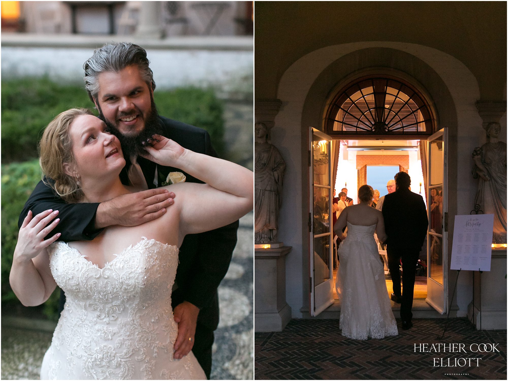 villa terrace wedding at night