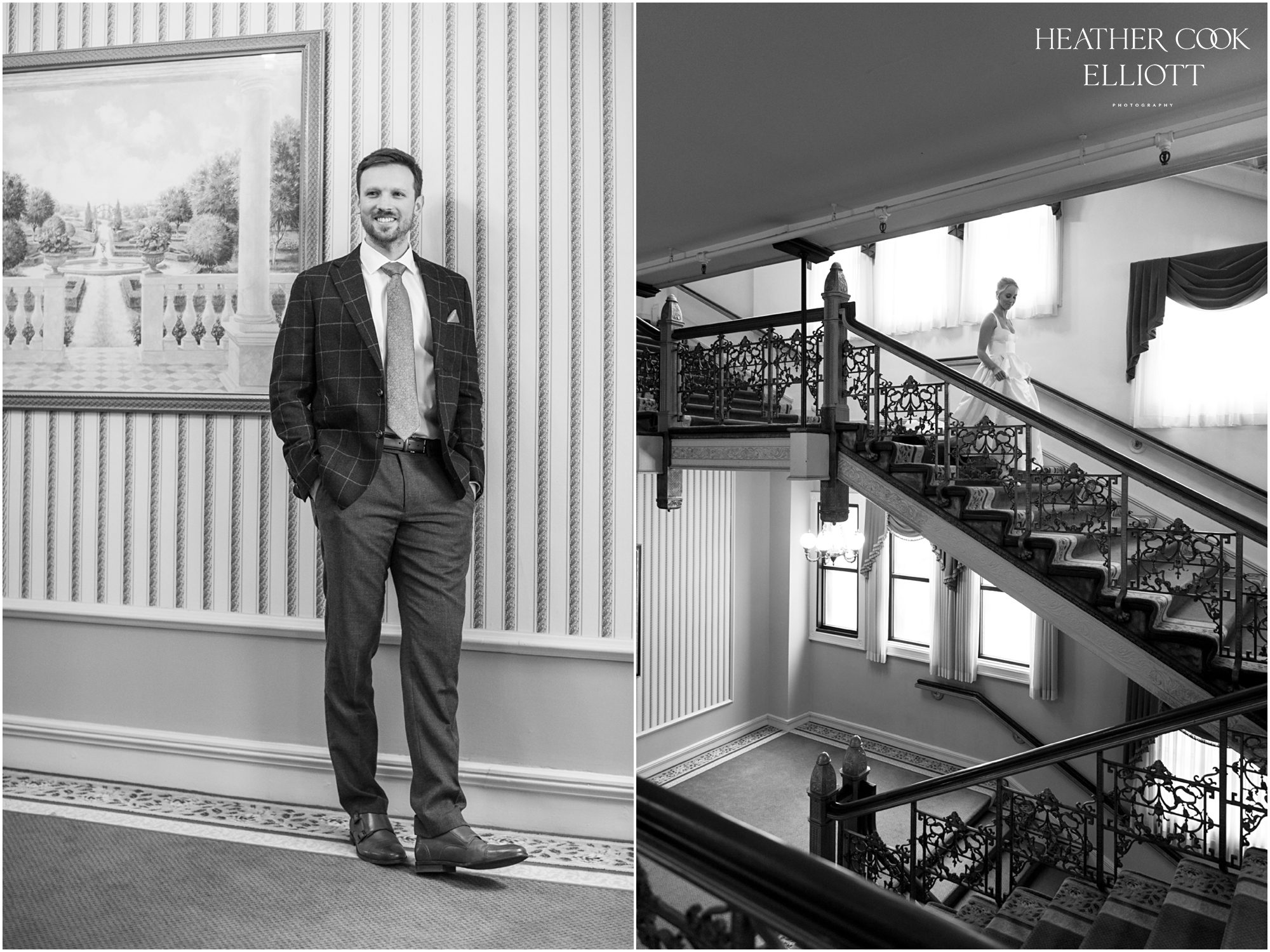 pfister winter wedding first look