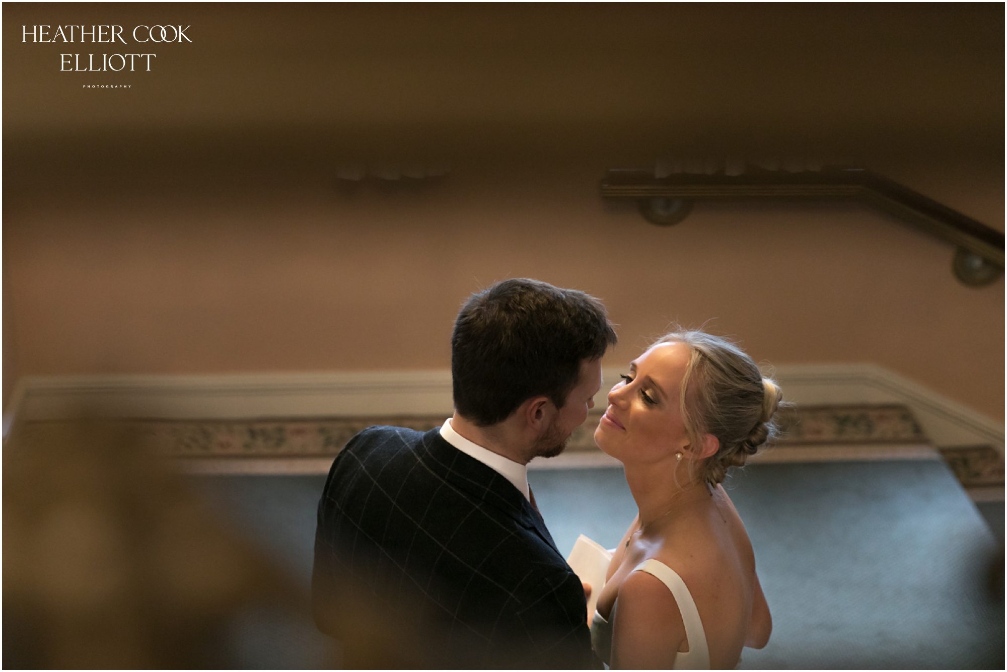 pfister winter wedding first look