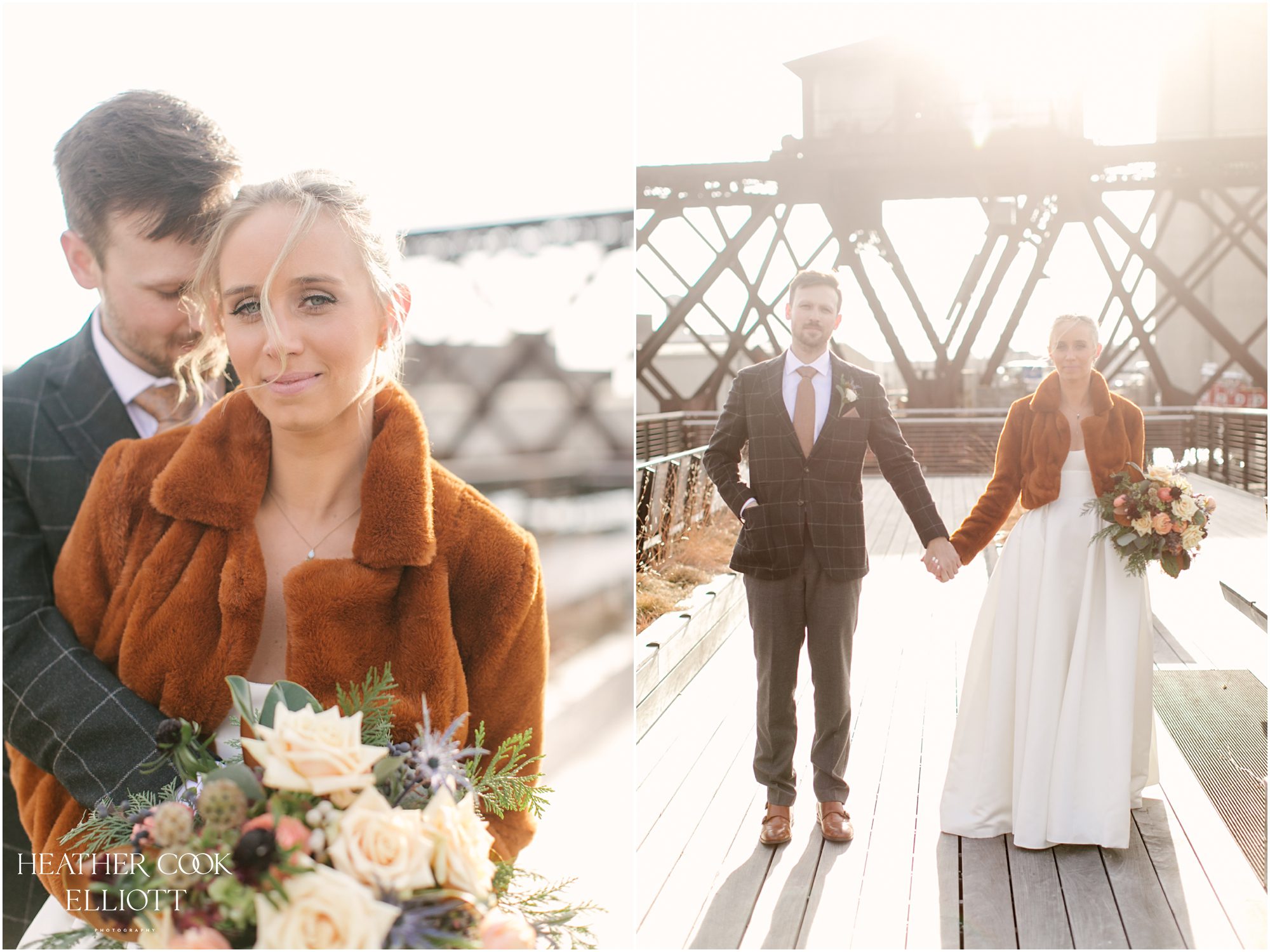 milwaukee wisconsin winter wedding golden hour portraits
