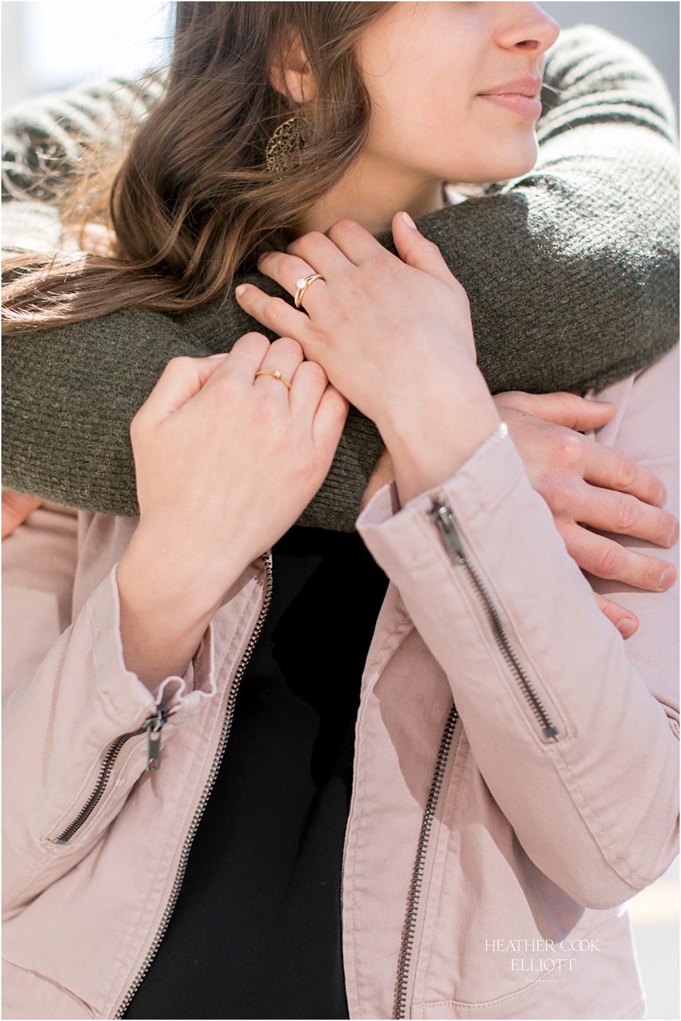 modern third ward summer engagement closeup with engagement ring