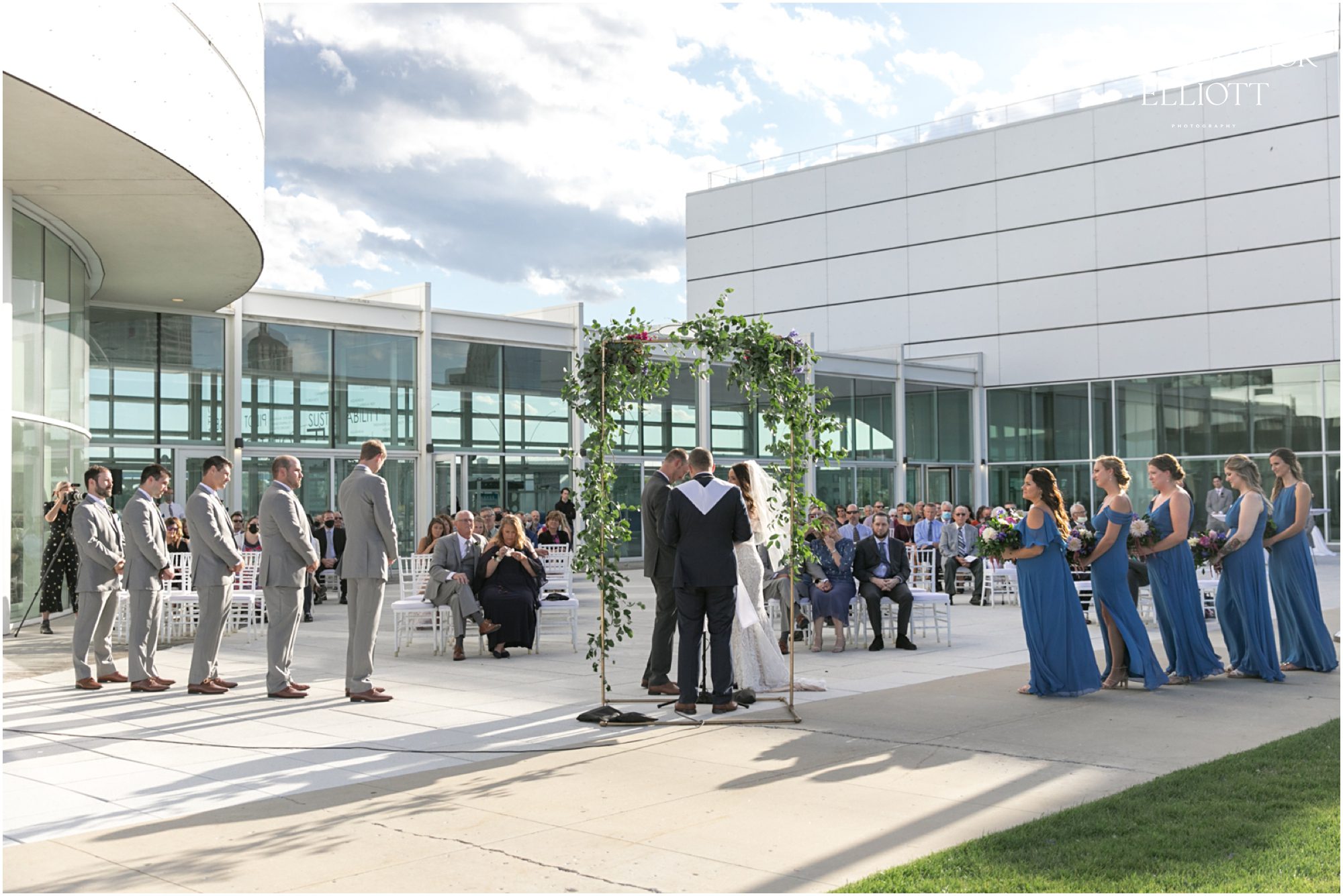 discovery world lakefront wedding ceremony on patio