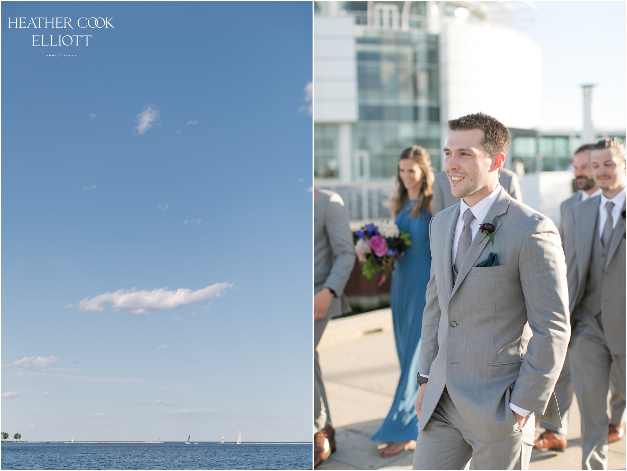 discovery world lakefront wedding and sunset portraits