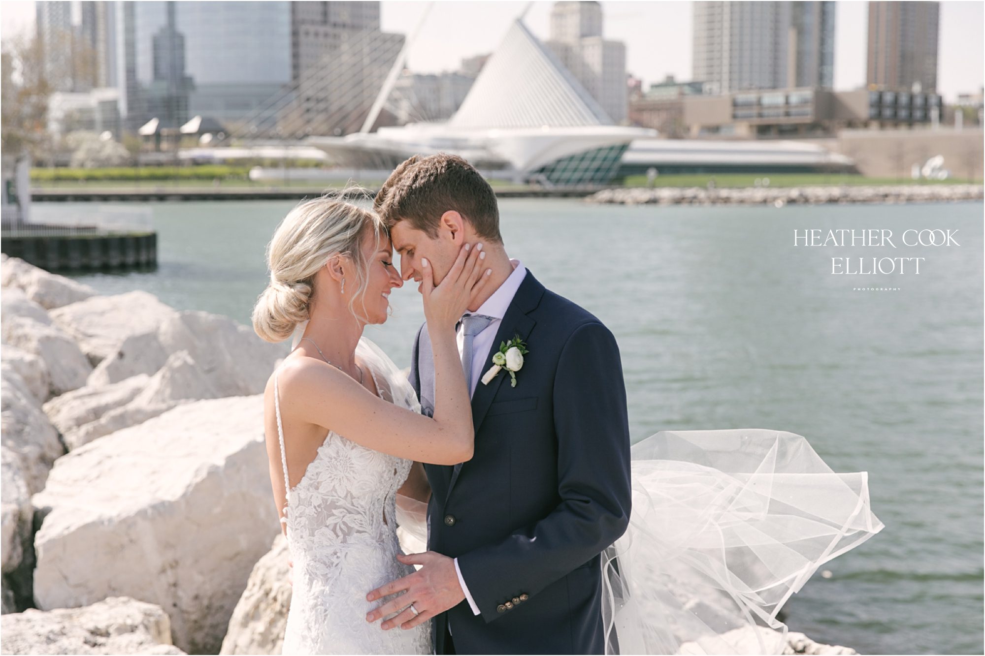 milwaukee lakefront wedding portraits