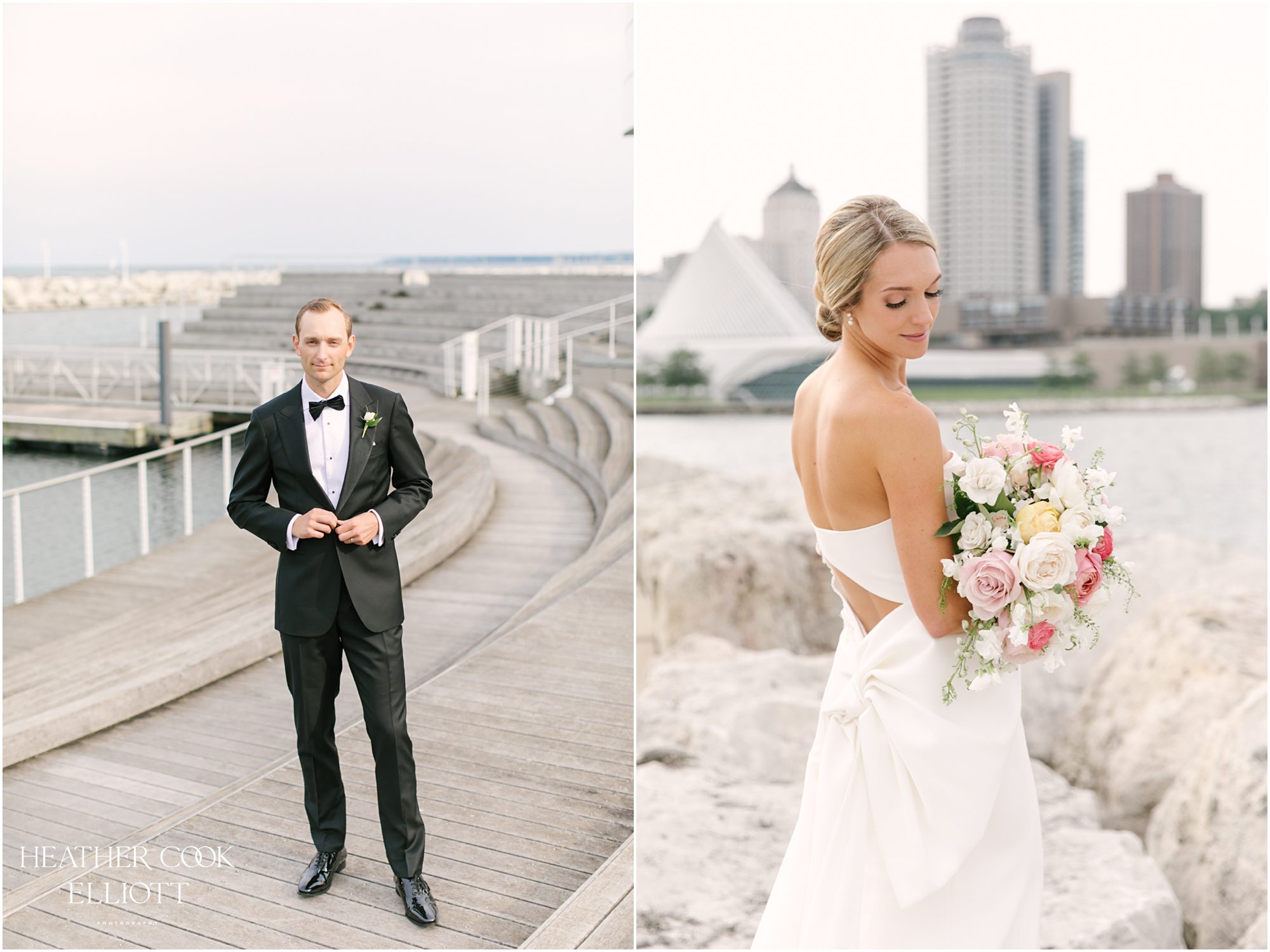 milwaukee lakefront romantic wedding portraits