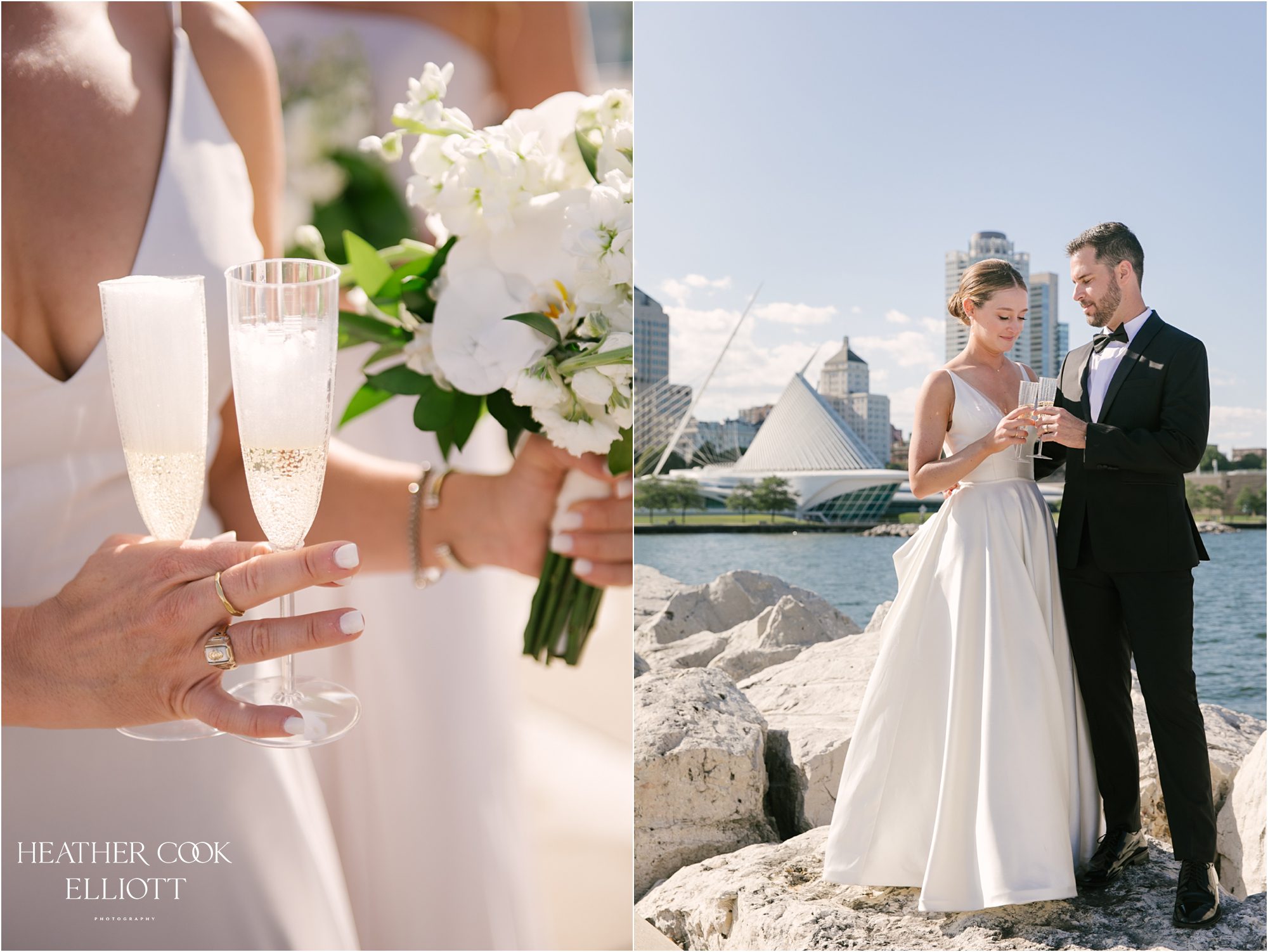 romantic classic milwaukee lakefront wedding photos at art musuem