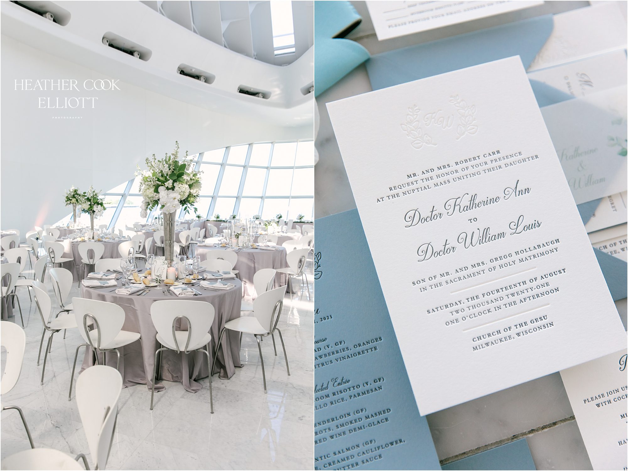milwaukee art museum summer wedding reception with jane kelly floral