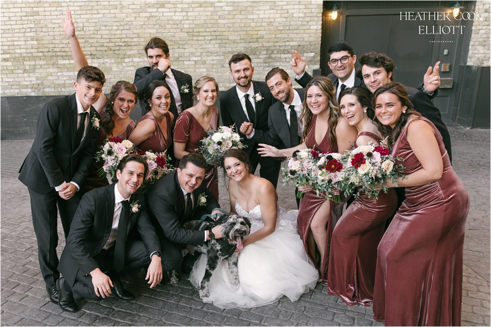 pritzlaff fall wedding reception wedding portraits with dog