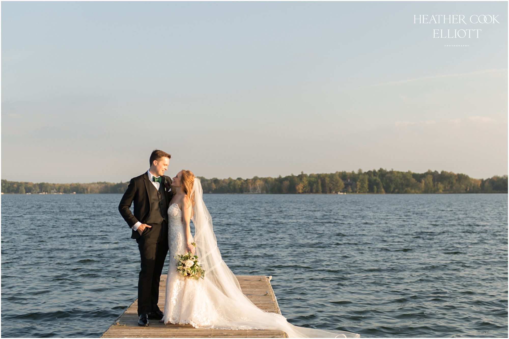 oconomowoc lake club fall wedding sunset portraits golden hour