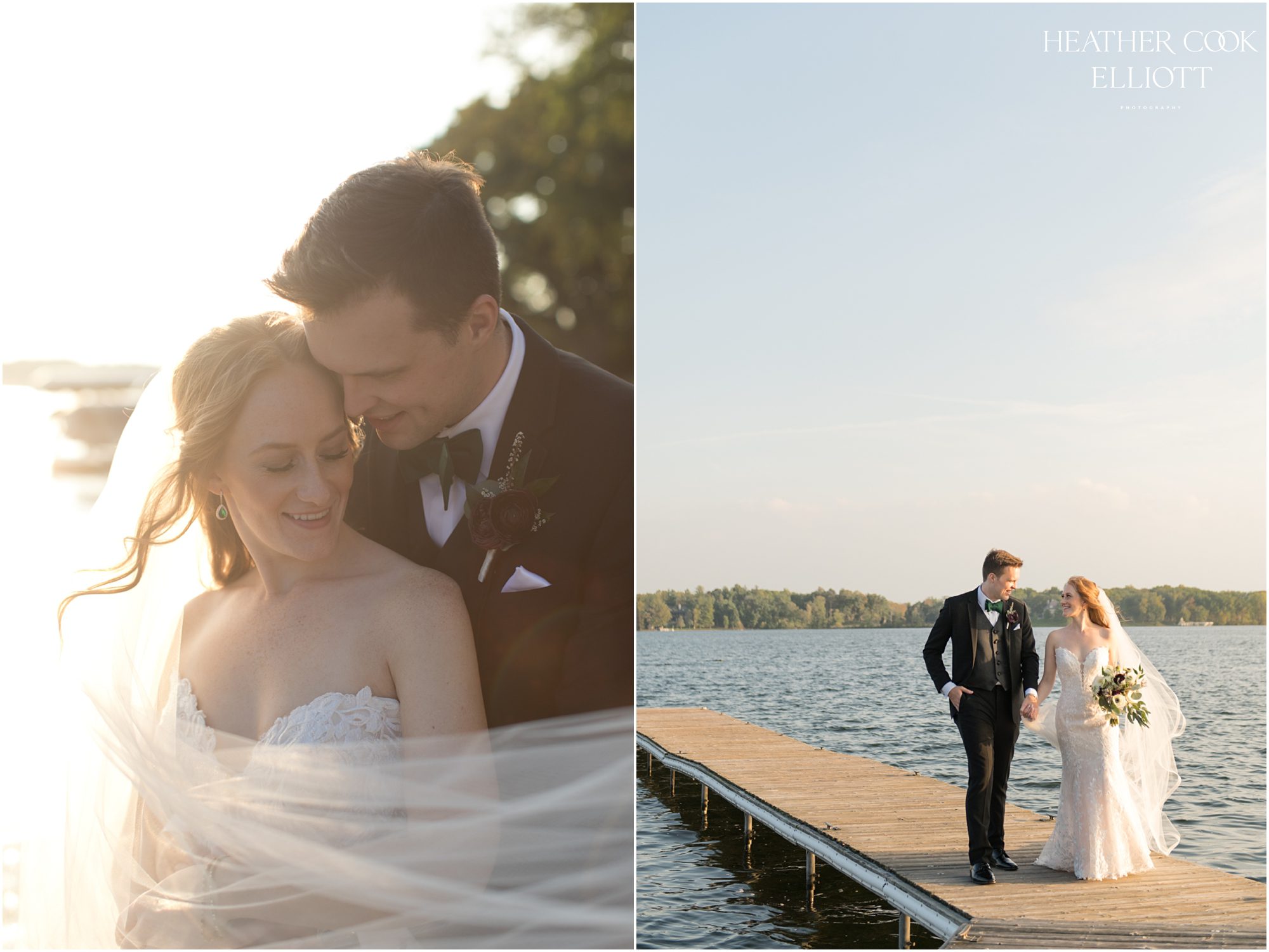 oconomowoc lake club fall wedding sunset portraits golden hour