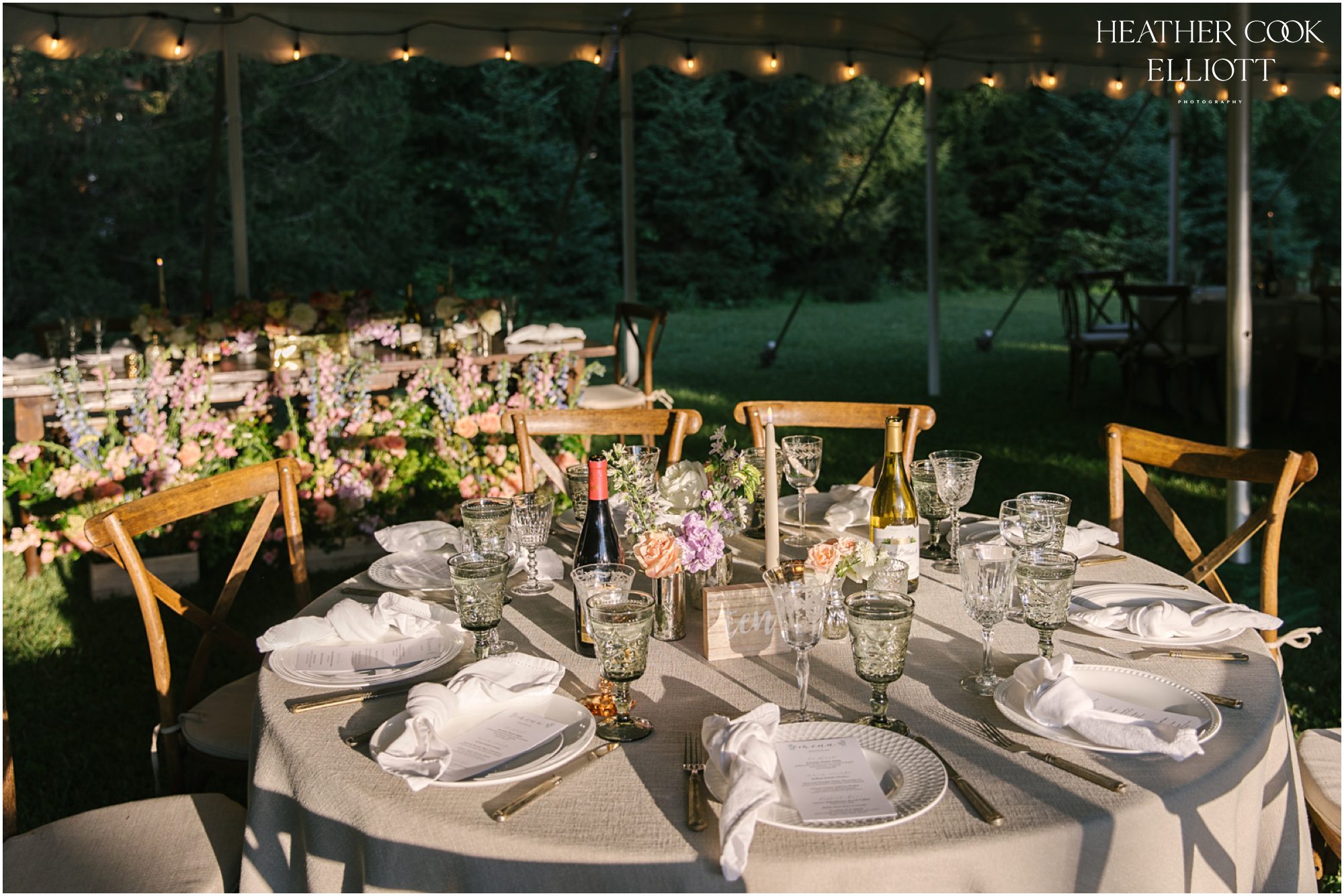 brookfield tented wedding reception details