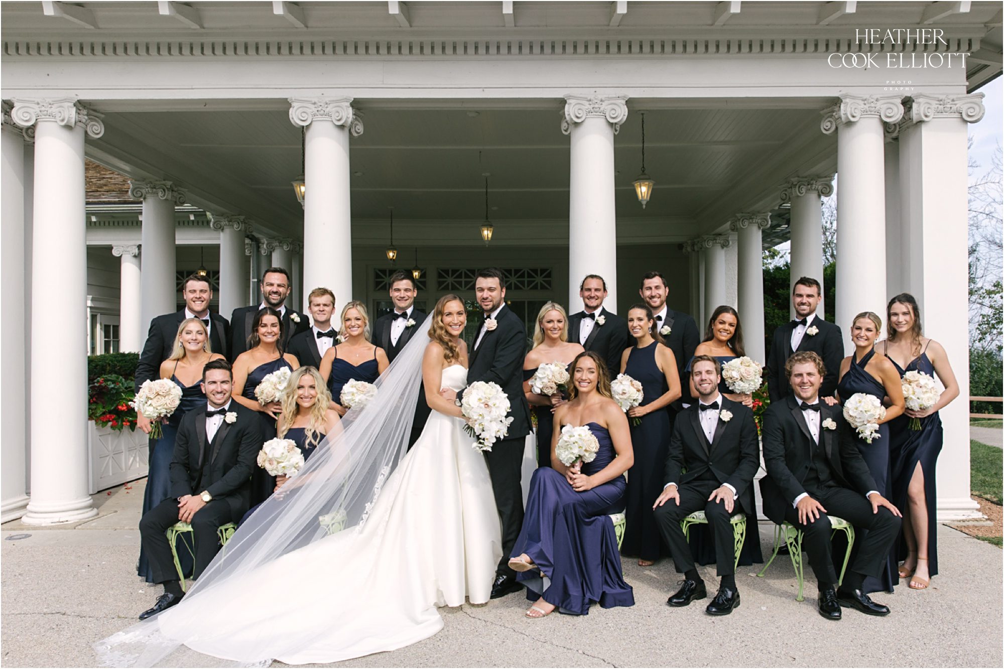 lake park wedding portraiture large bridal party