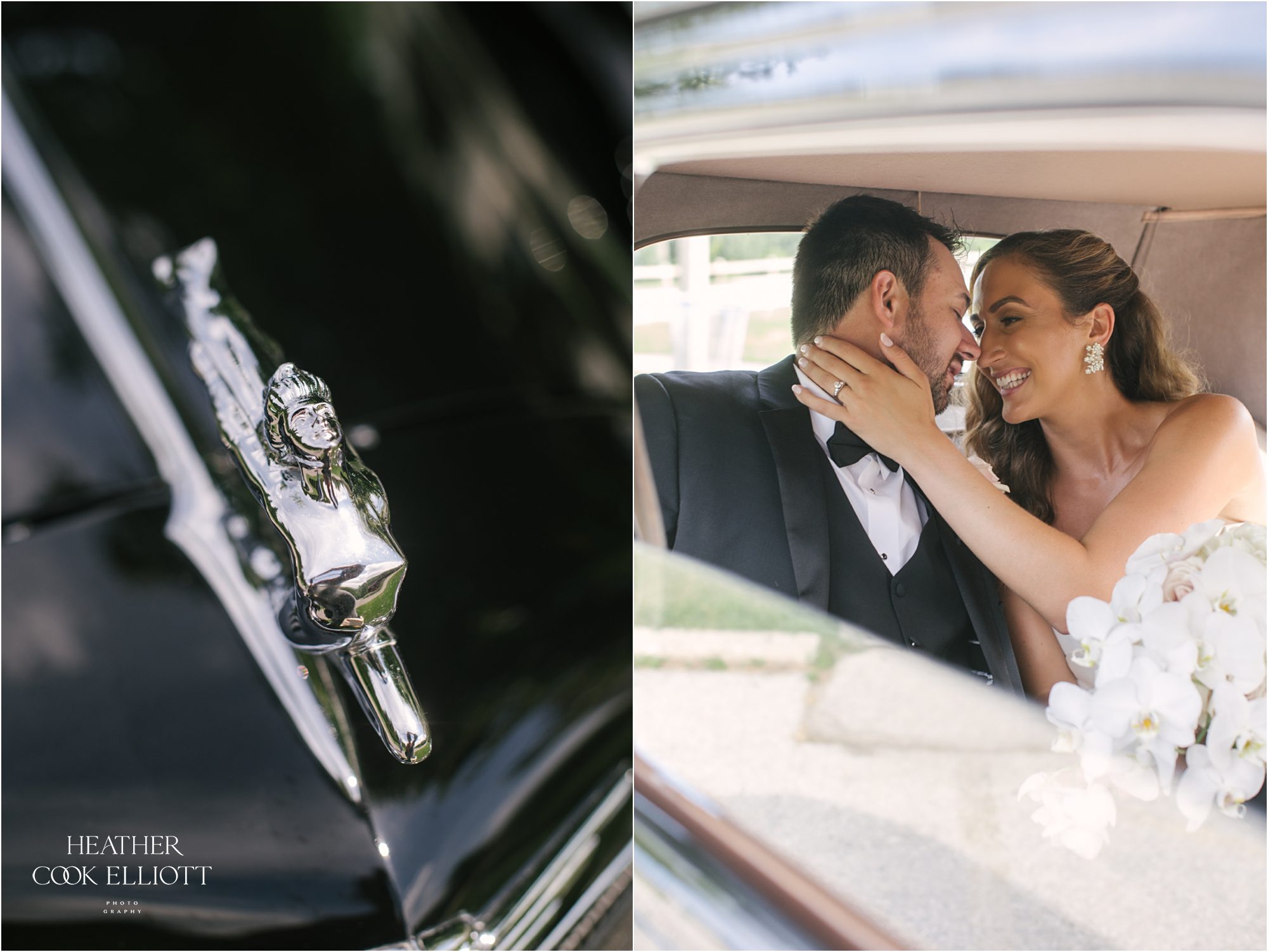 mequon wedding classic getaway car