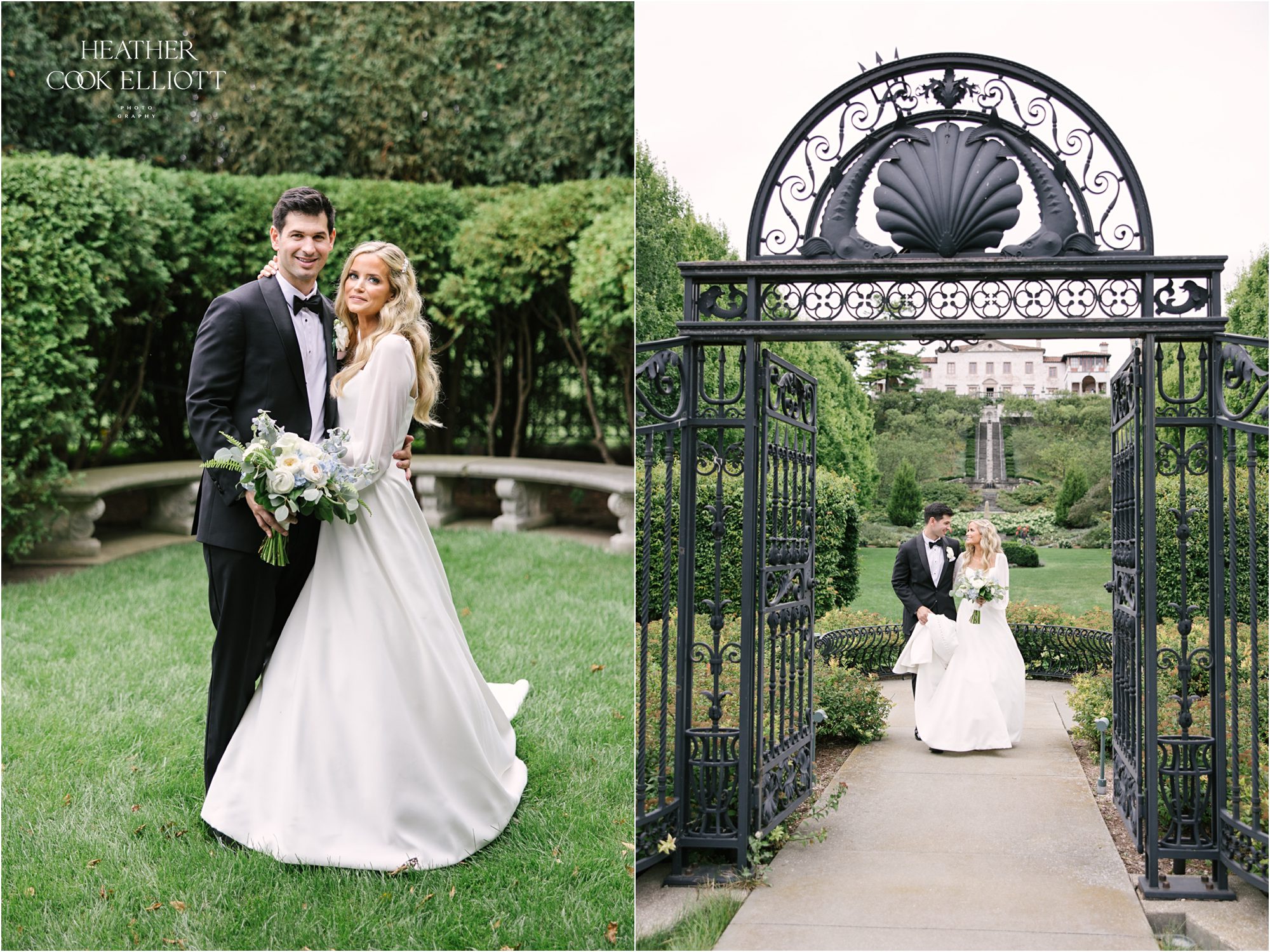 villa terrace first look and bridal portraits