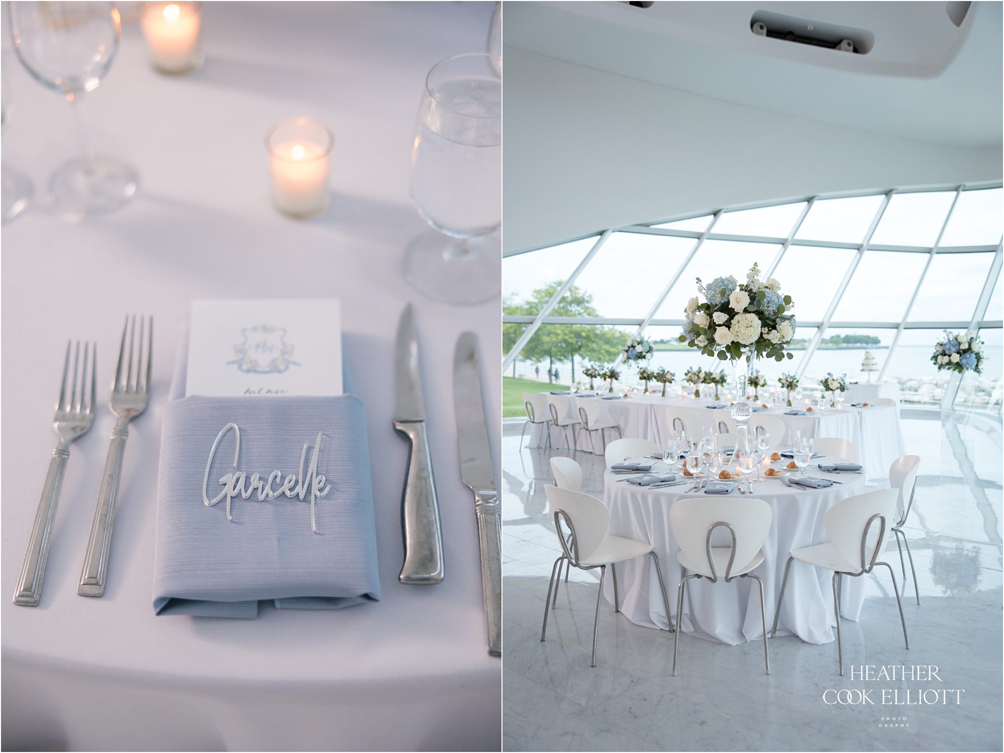 milwaukee art museum reception details in blue