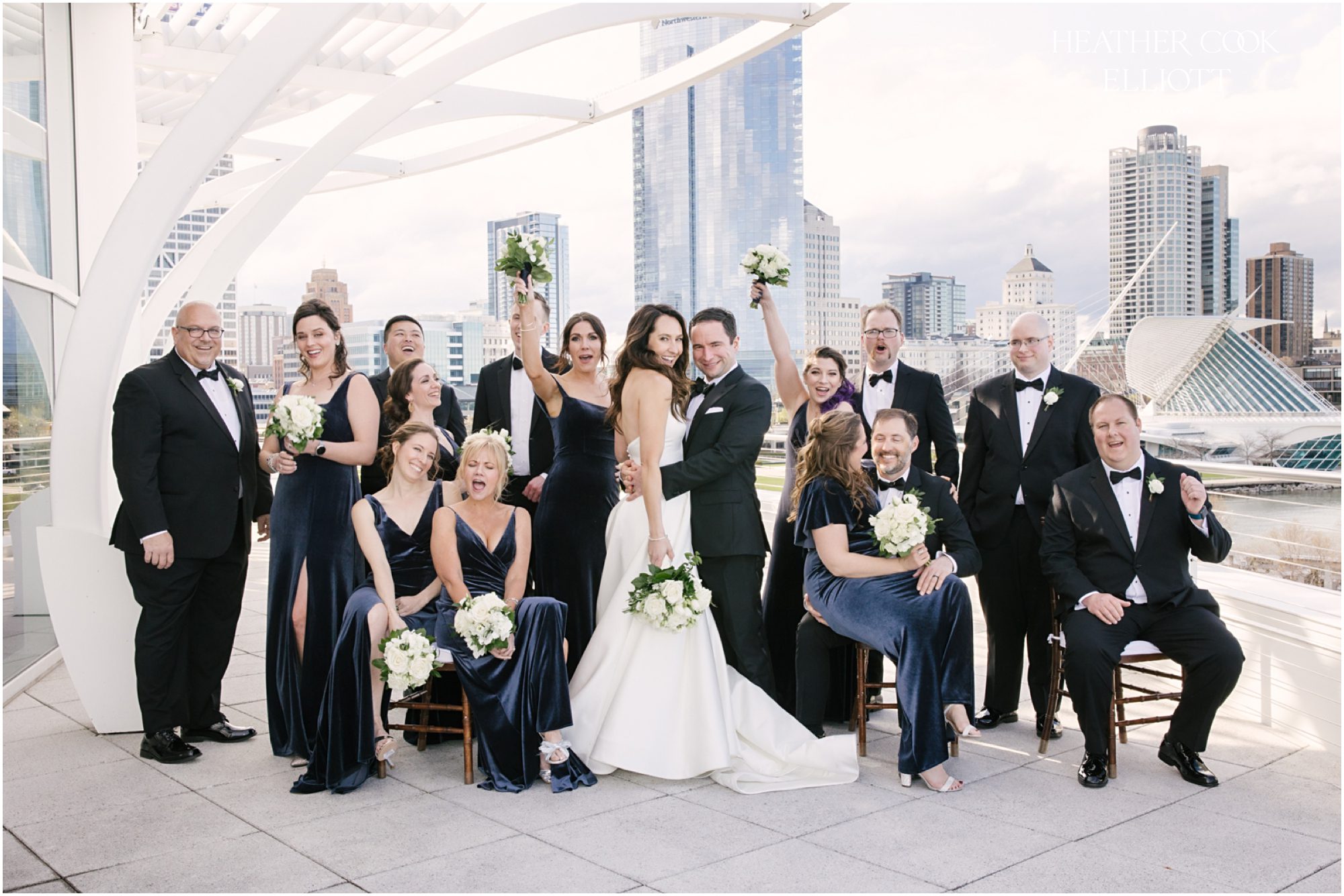 discovery world pilot house wedding reception bridal party city view 
