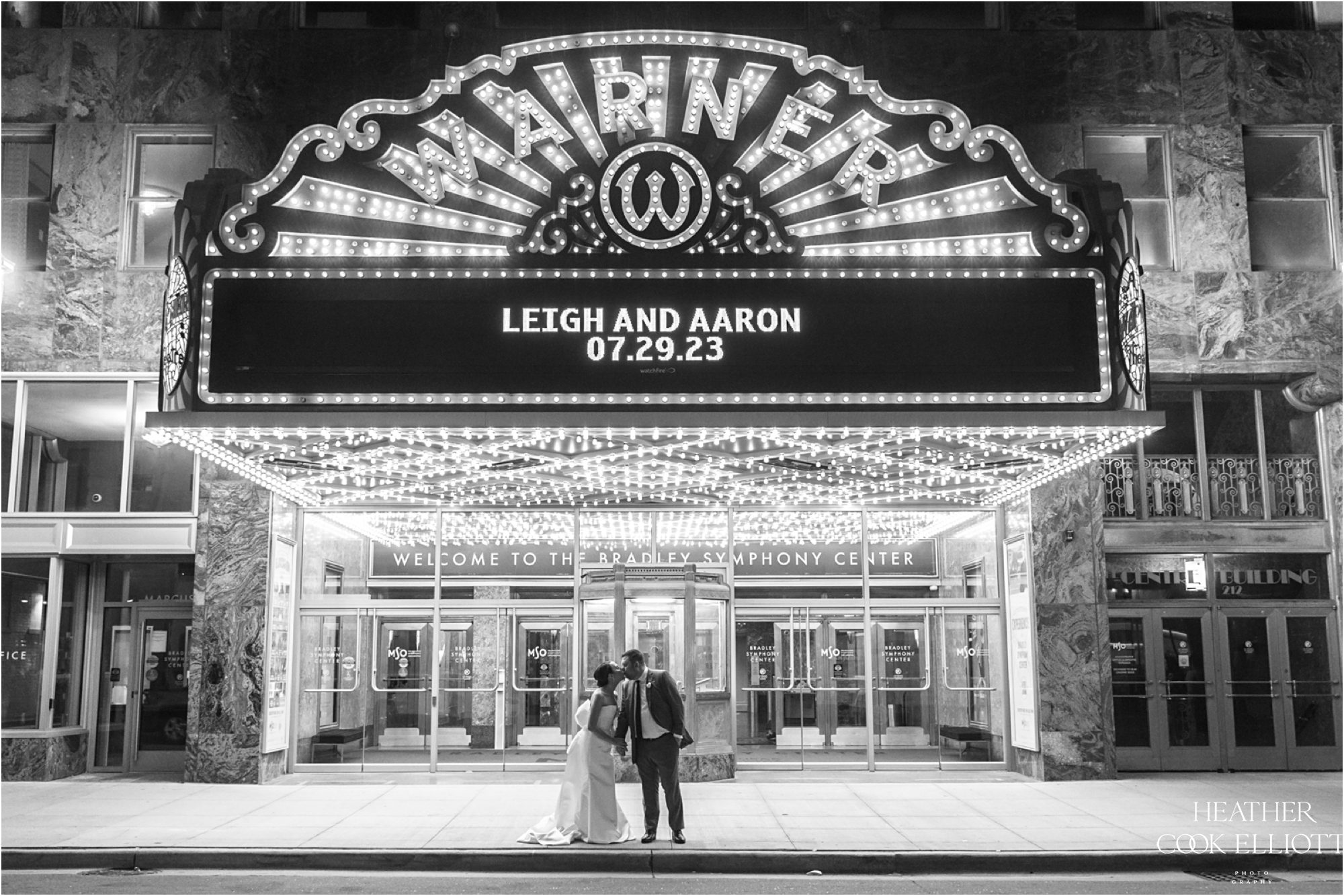 bradley symphony center wedding night portraits